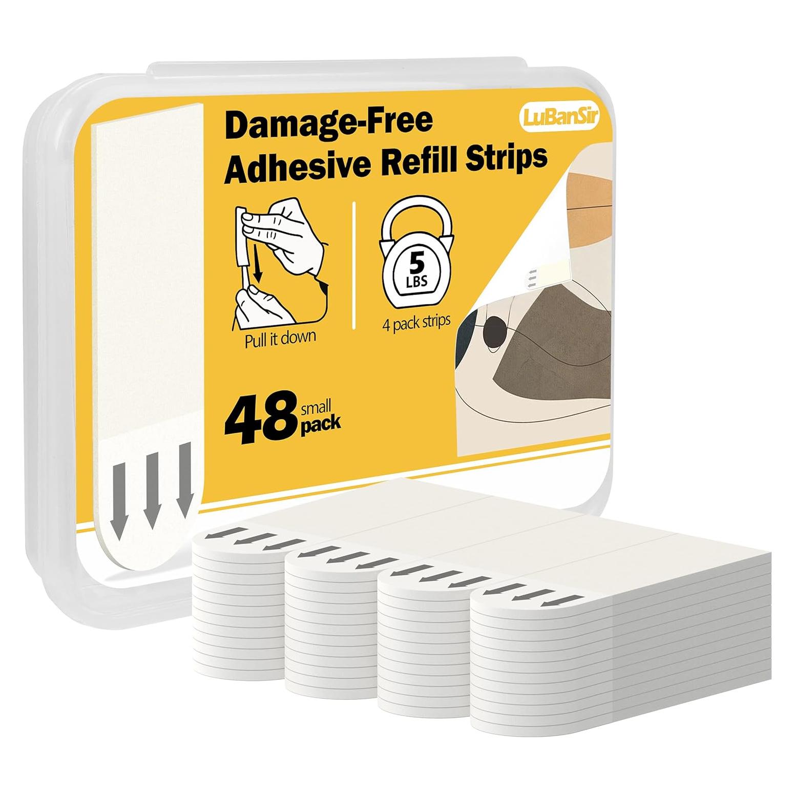 Tiras Adhesivas de Recarga LuBanSir 48 Pack para Interiores