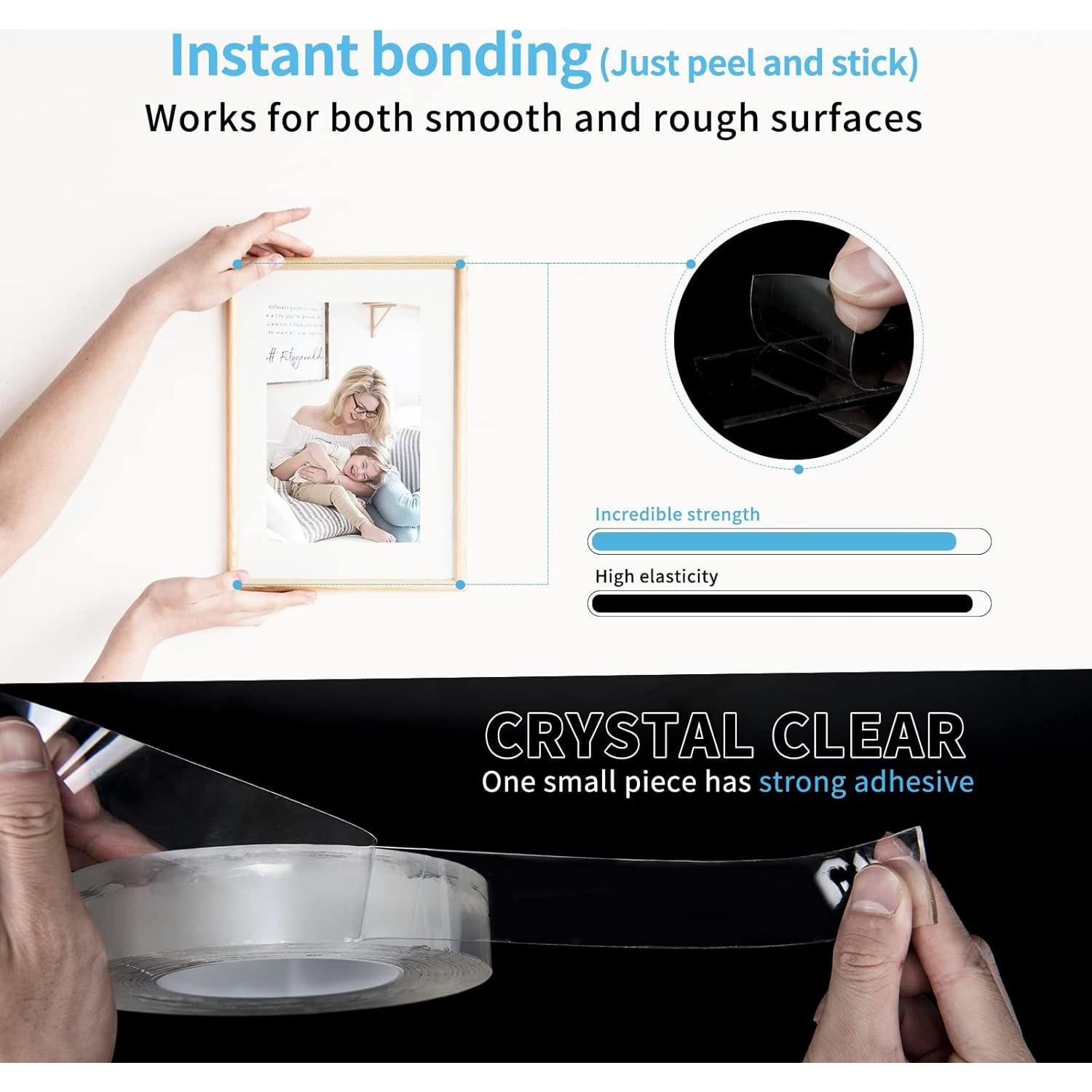 Cinta Adhesiva Doble Cara Art3d 1.3cm x 3m Transparente