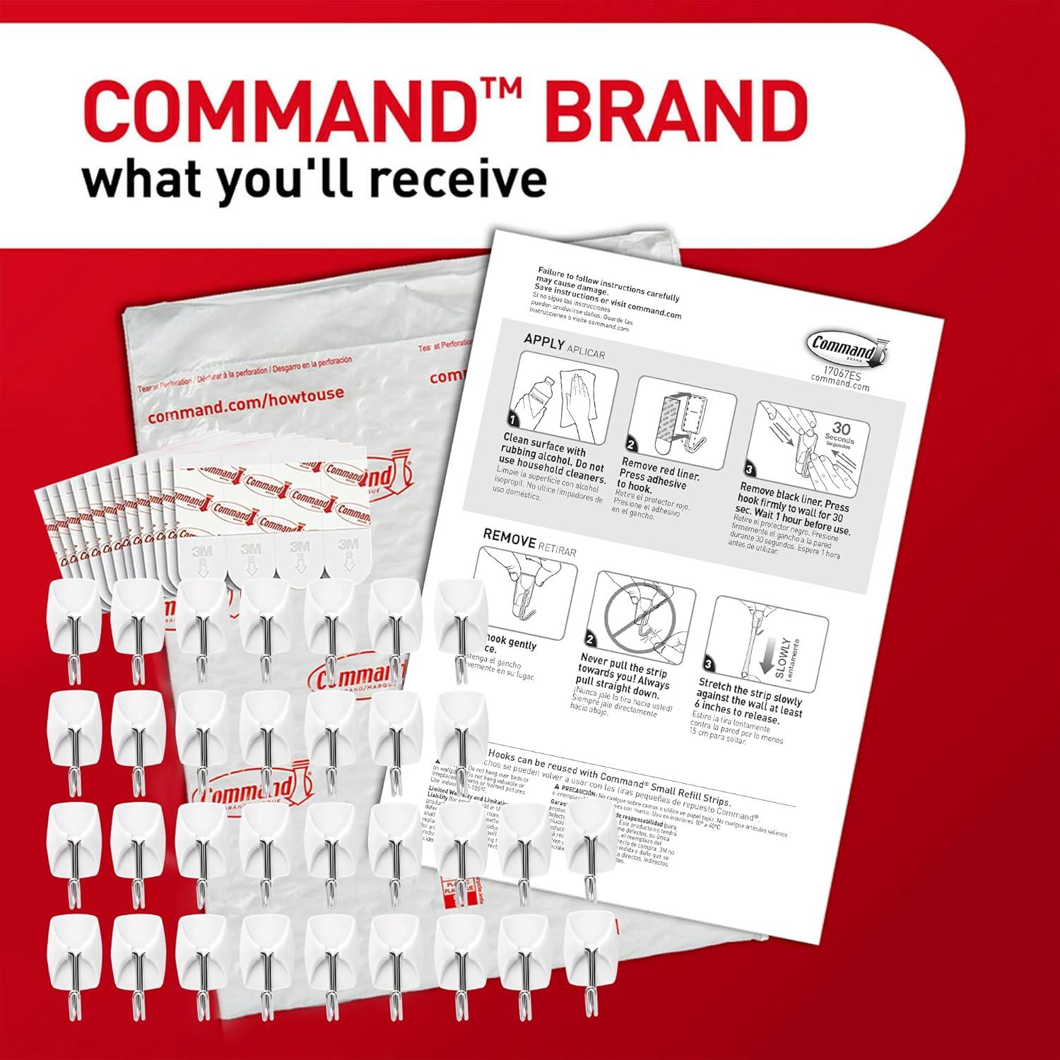 Ganchos de Palanca Command 32 Unidades Adhesivos Blancos