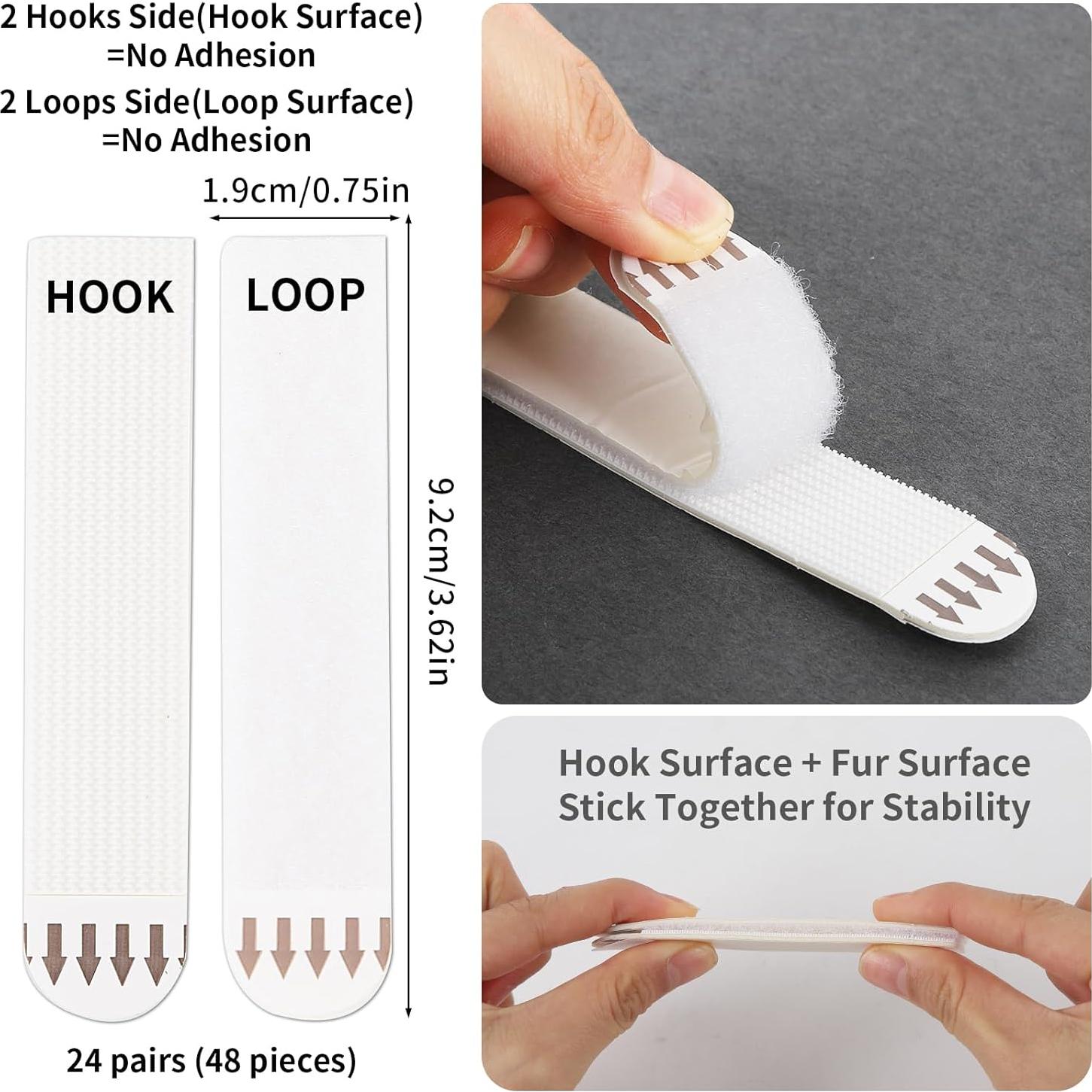 Tiras Adhesivas para Colgar Imágenes OUMASK, 24 Pares, 9 kg