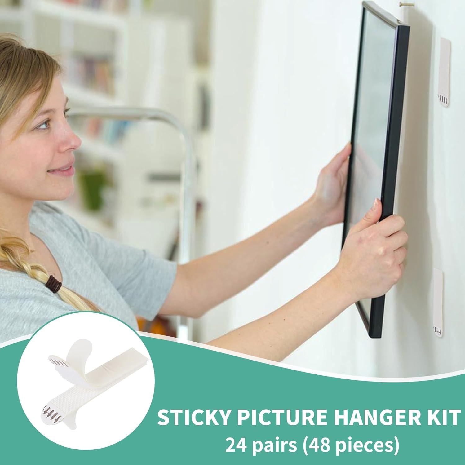 Tiras Adhesivas para Colgar Imágenes OUMASK, 24 Pares, 9 kg