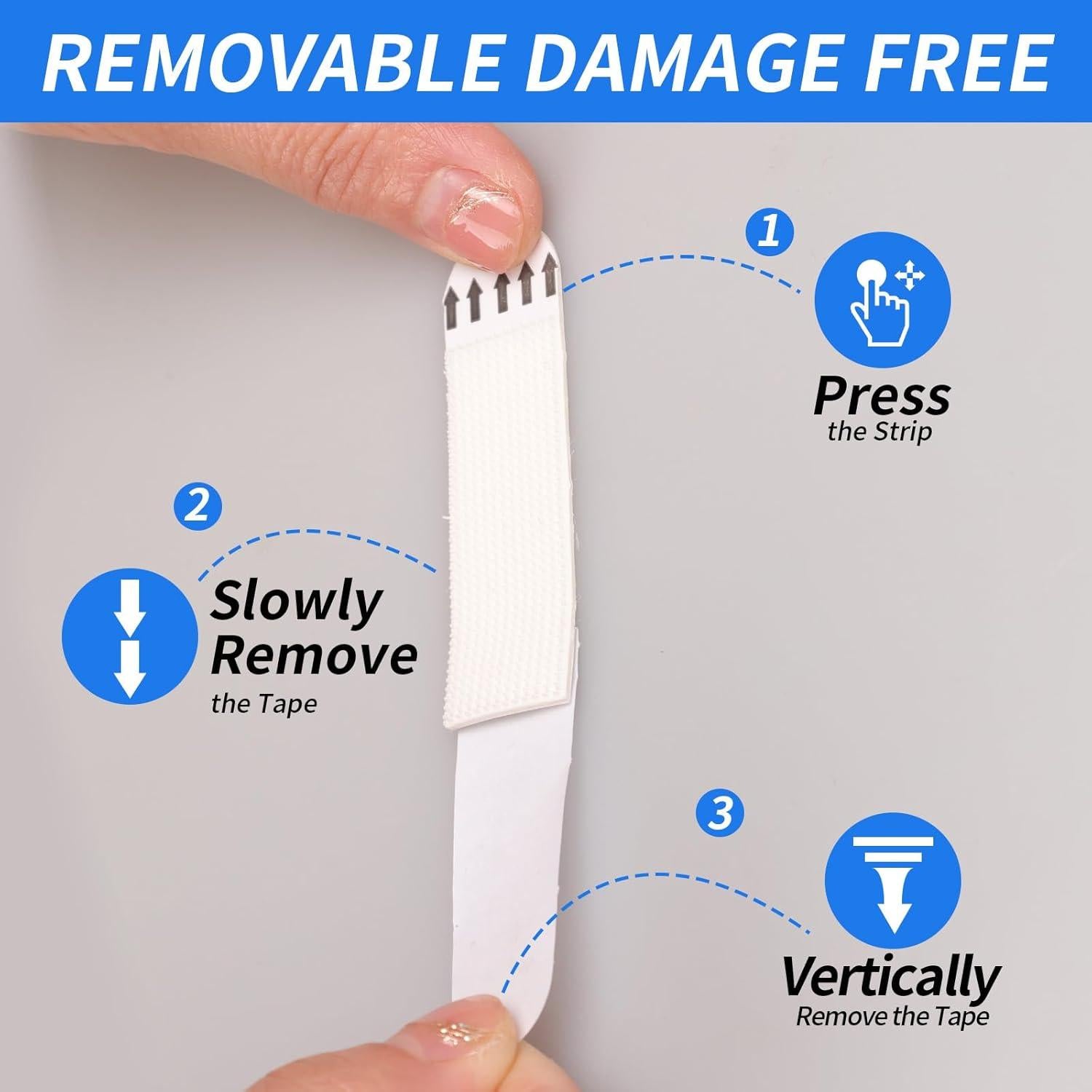 Tiras Adhesivas para Colgar Imágenes Daewiutr 32 Pares 6.5x1.9cm