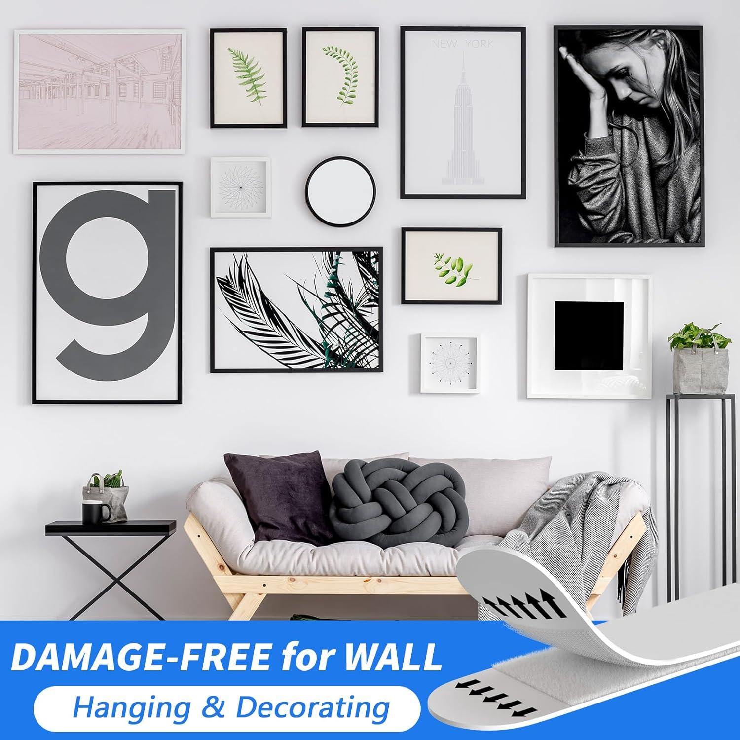 Tiras Adhesivas para Colgar Imágenes Daewiutr 32 Pares 6.5x1.9cm