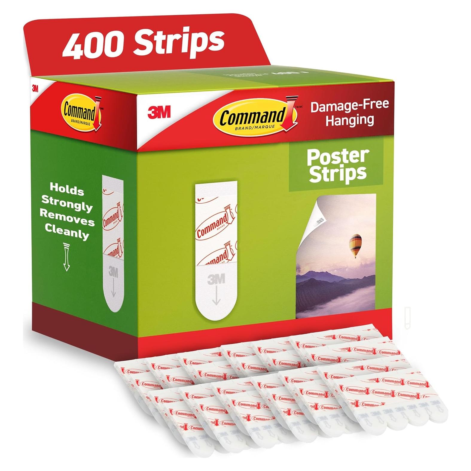 Tiras de Póster Command 3M - 100 Conjuntos Adhesivos Blancos