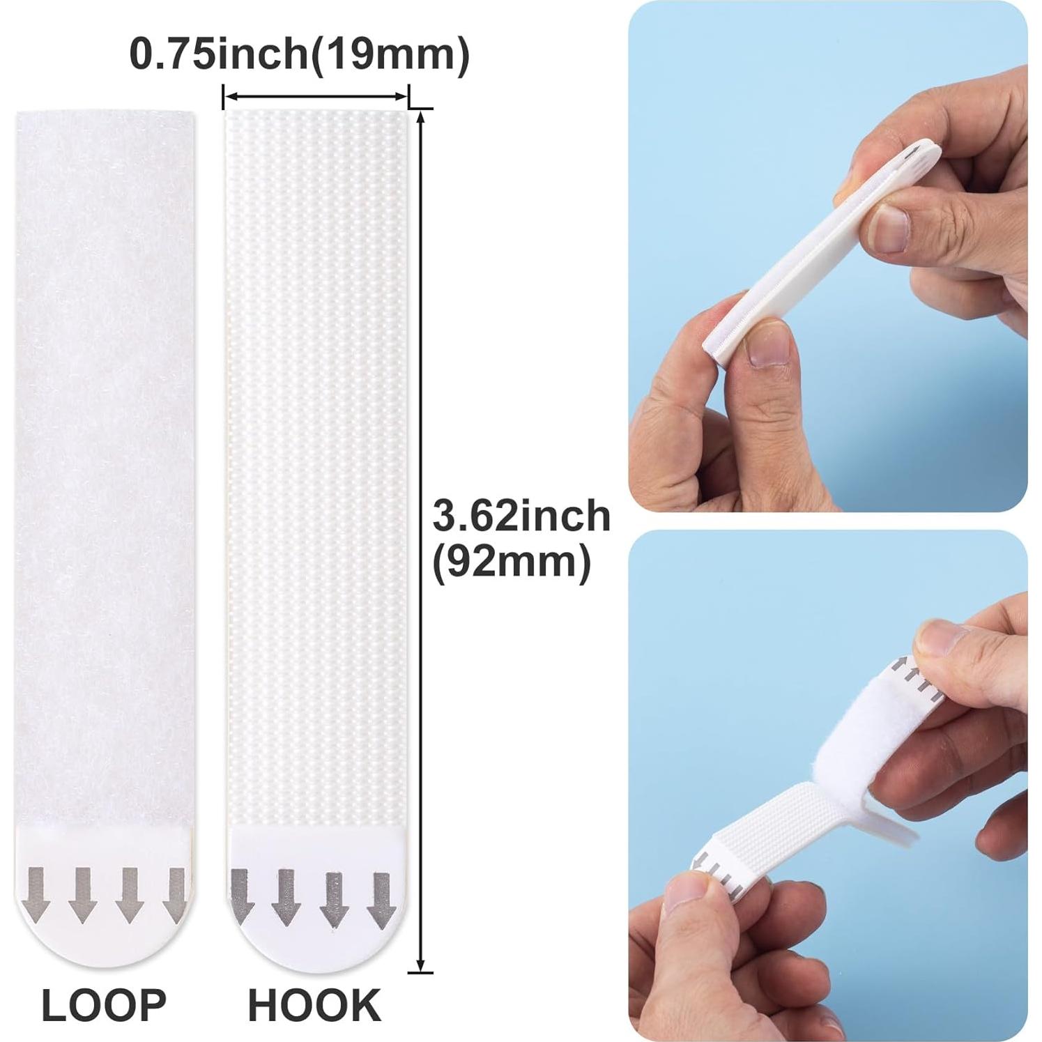 12Pairs/24 Strips Picture Hanging Strips Heavy Duty, Adhesive Large Sticky Picture Hangers No Damage Without Nails for Home Office Dorm Wall Picture Frame Decoration