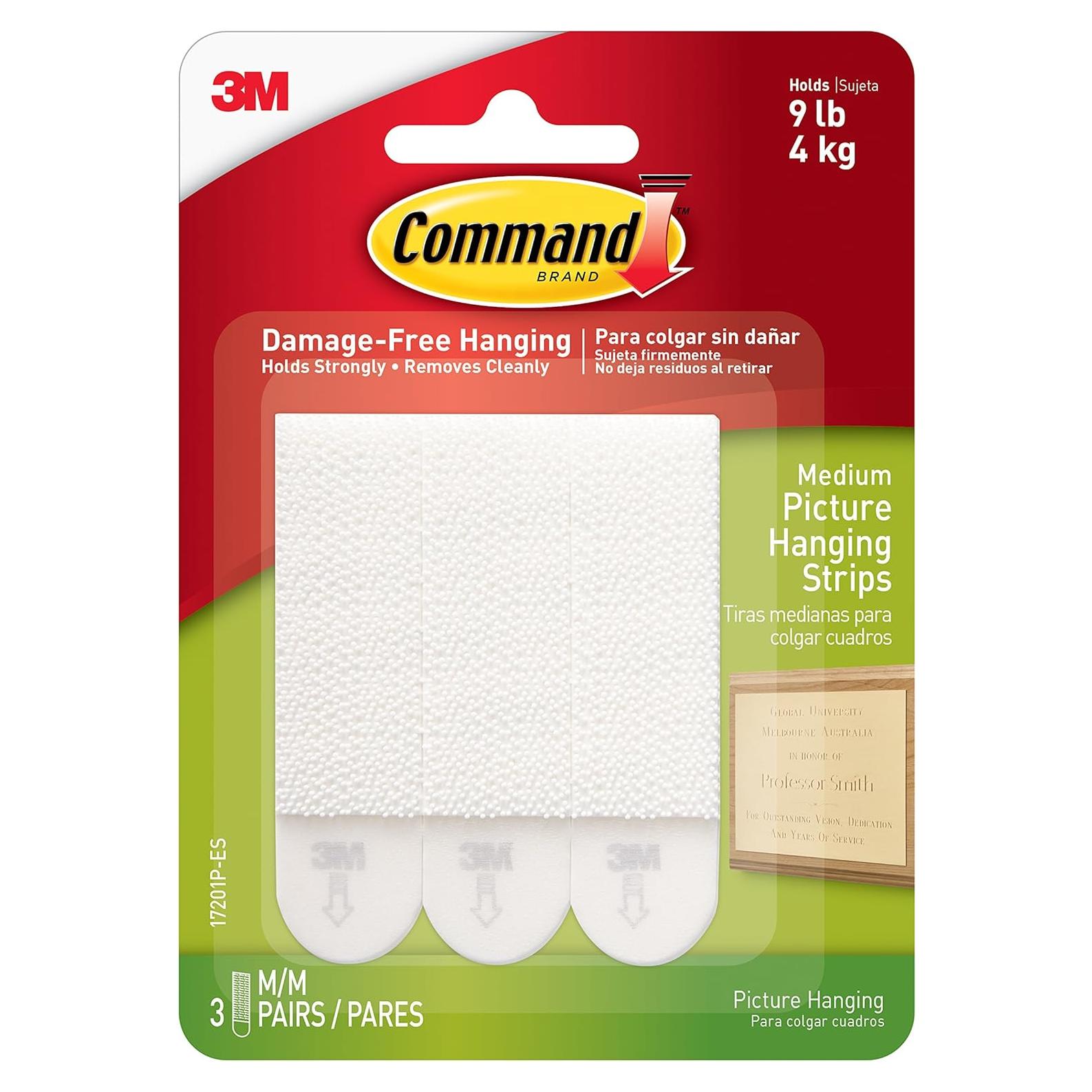 Tiras para colgar cuadros medianas Command 17201P-ES - 3 juegos