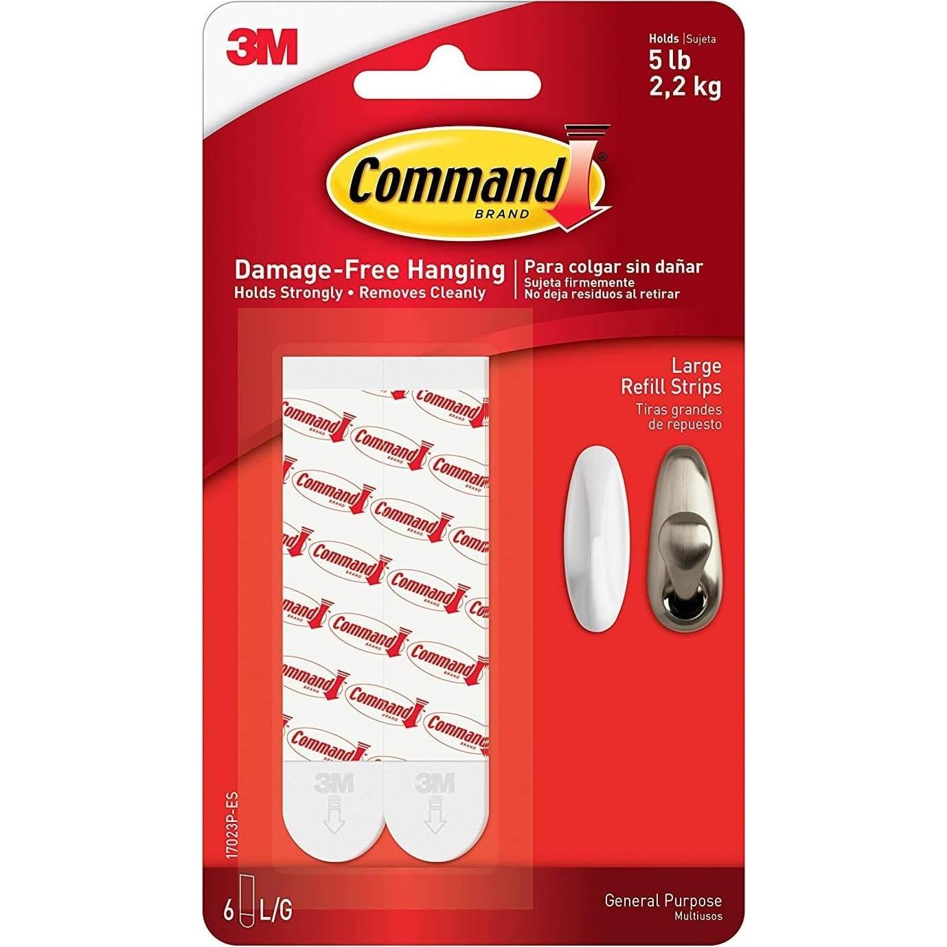 Tiras de recarga Command 17023PMM, grandes, 12 unidades