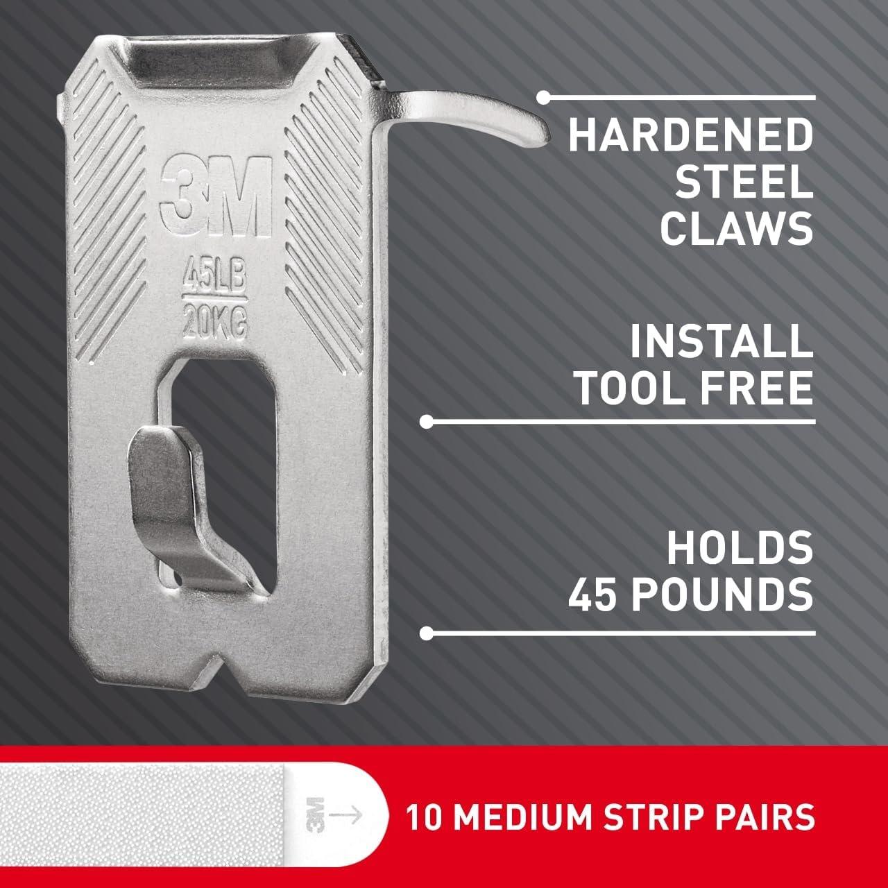 Kit Colgadores Imágenes 3M CLAW y Tiras Command, 20.4 kg