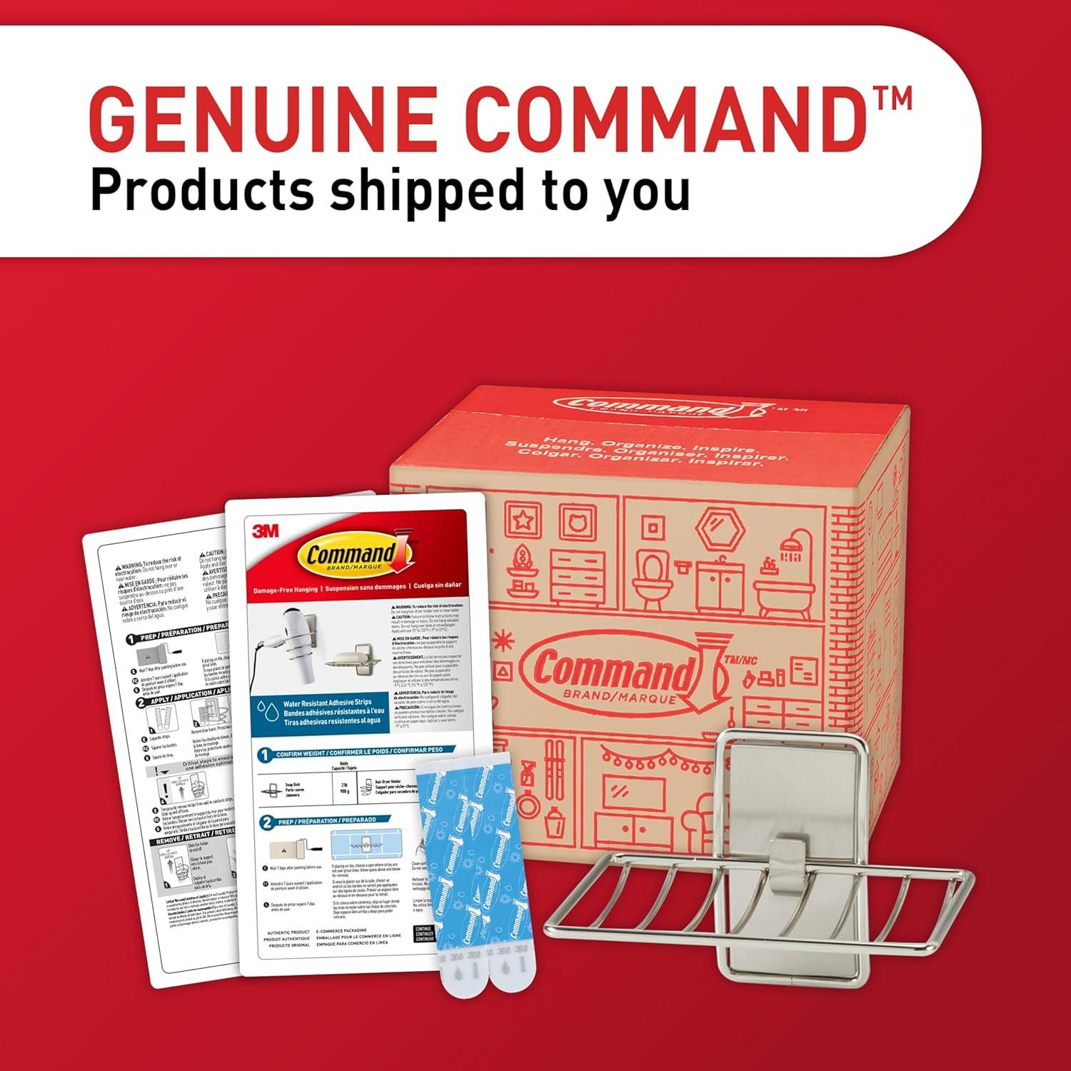 Plato de Jabón Command Niquel Satinado para Ducha - 1 Soporte