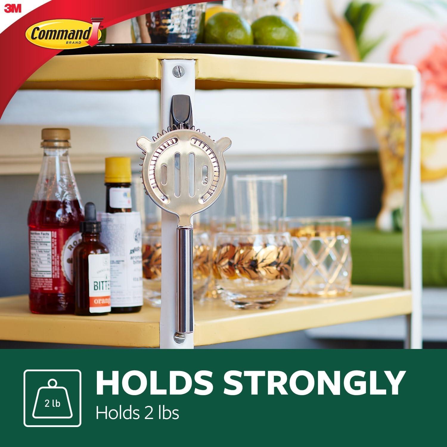 Ganchos de Palanca Negra Mediana Command para Exteriores - 2 Piezas