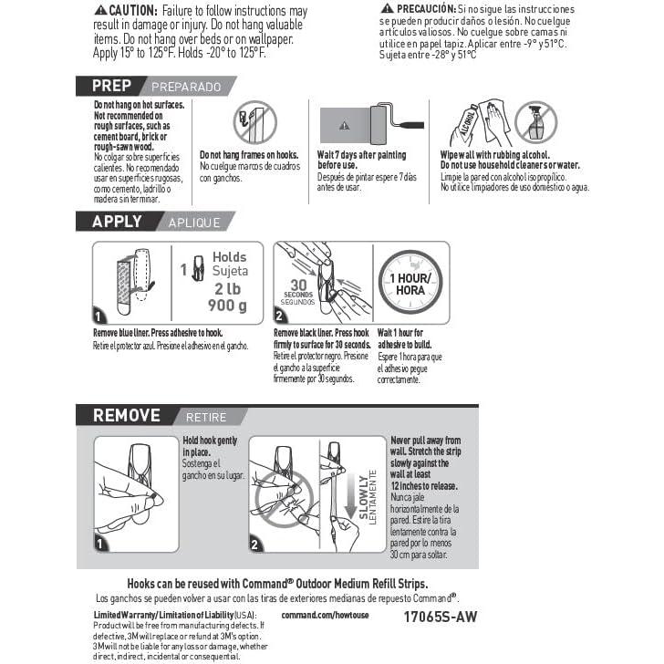 Ganchos de Palanca Negra Mediana Command para Exteriores - 2 Piezas