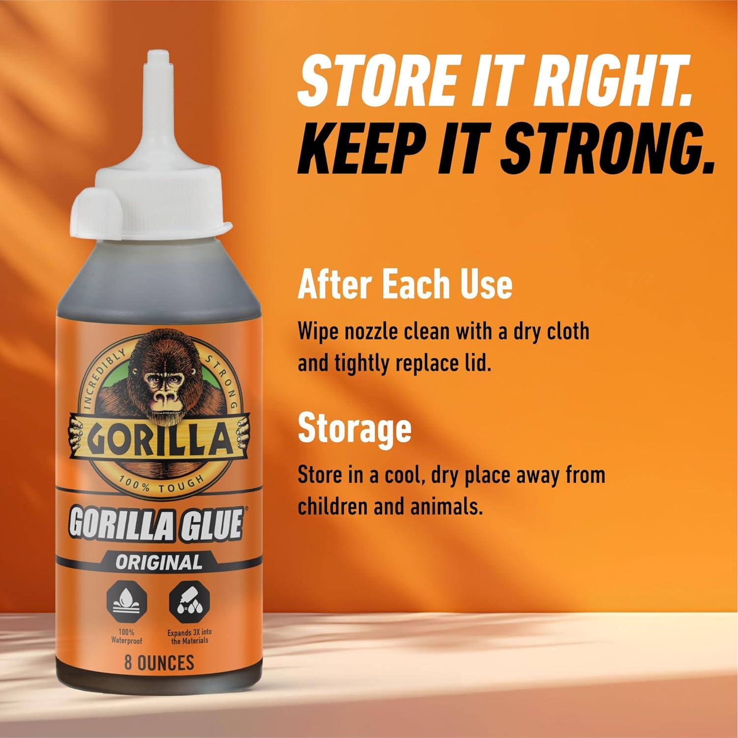 Gorilla Glue Original 8 Oz - Pegamento Poliuretano Impermeable
