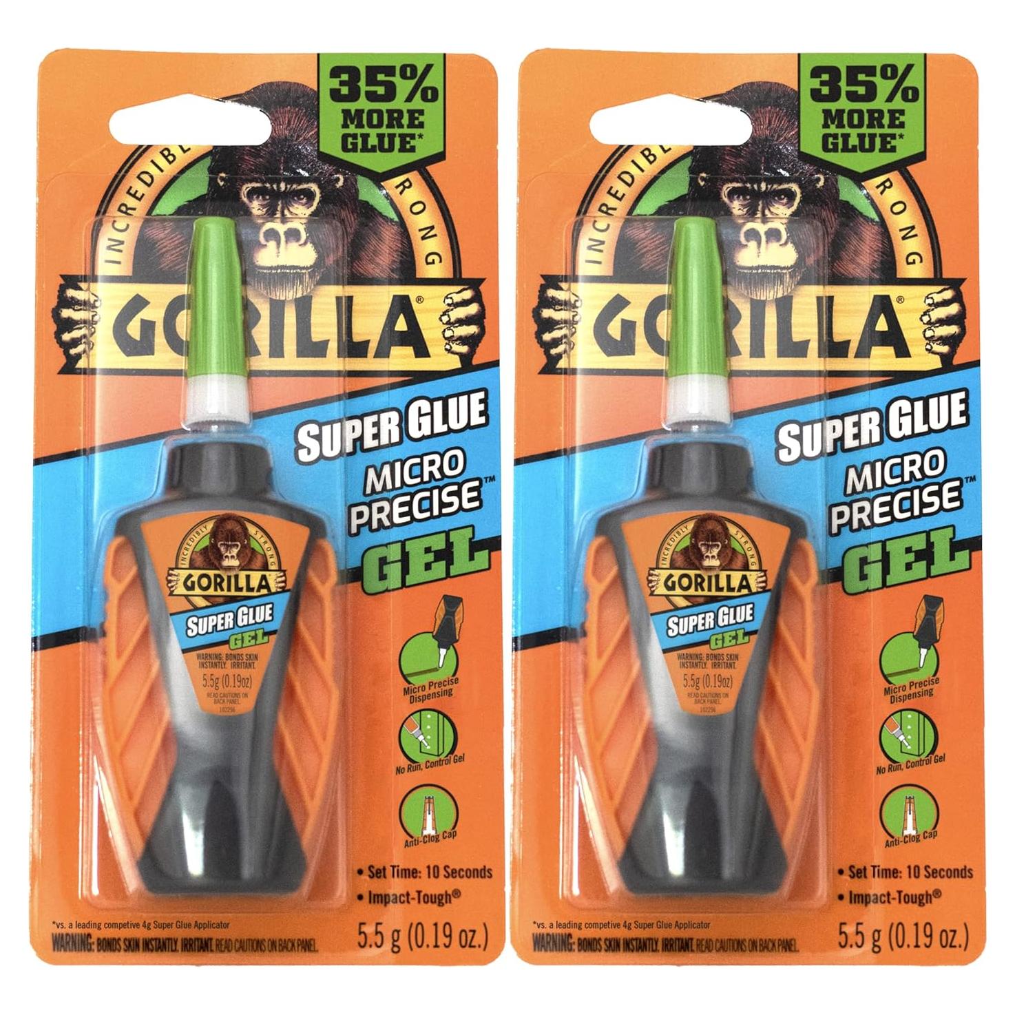 Gorilla Super Glue Gel Micro Precise 5.5g - Paquete de 2