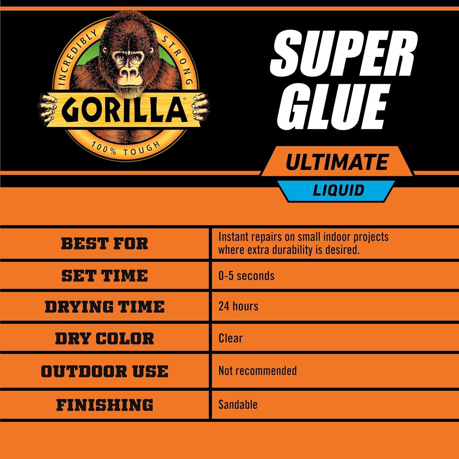 Pegamento Gorilla Super Glue Ultimate 15g - Cianoacrilato Rápido