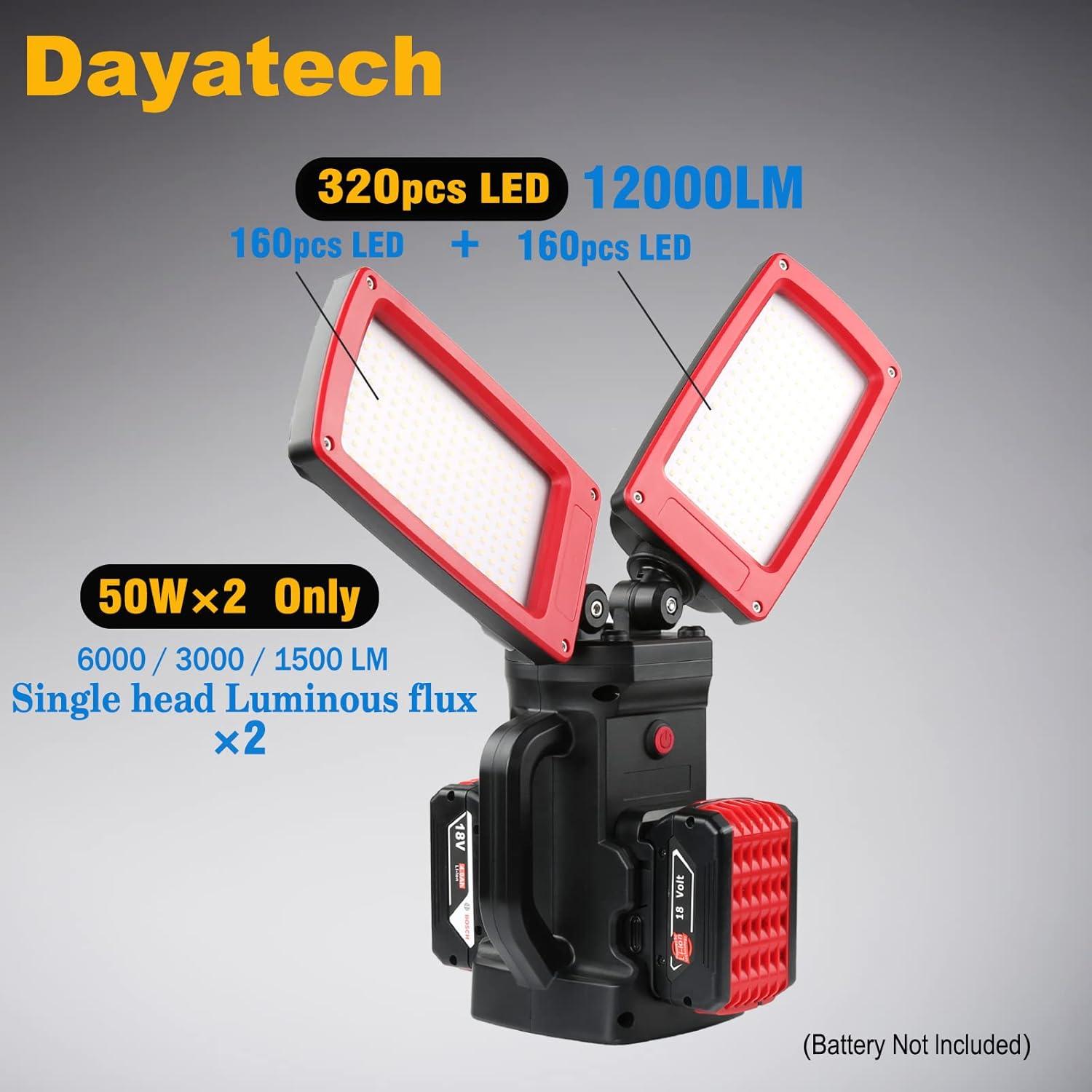 Luz de trabajo inalámbrica Dayatech 12000 lúmenes con trípode