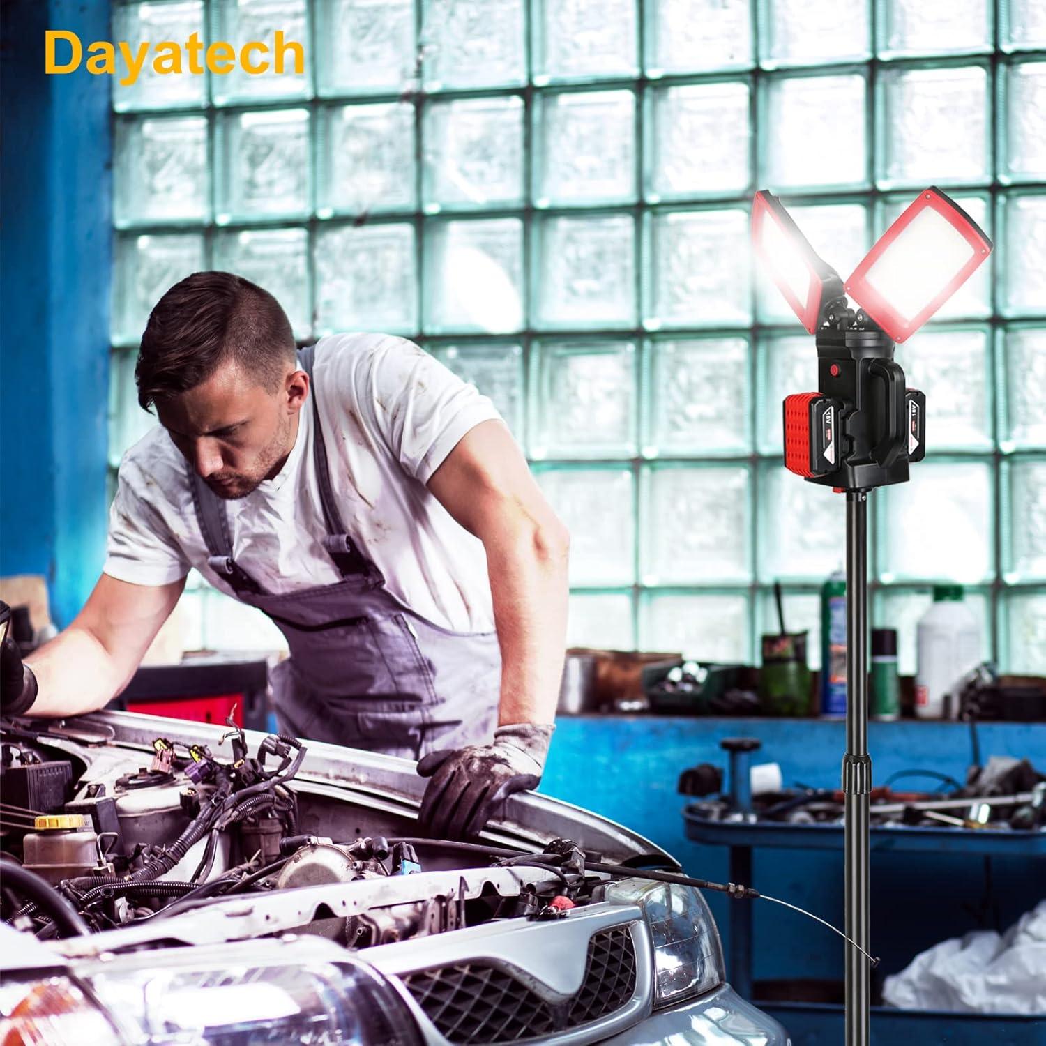 Luz de trabajo inalámbrica Dayatech 12000 lúmenes con trípode