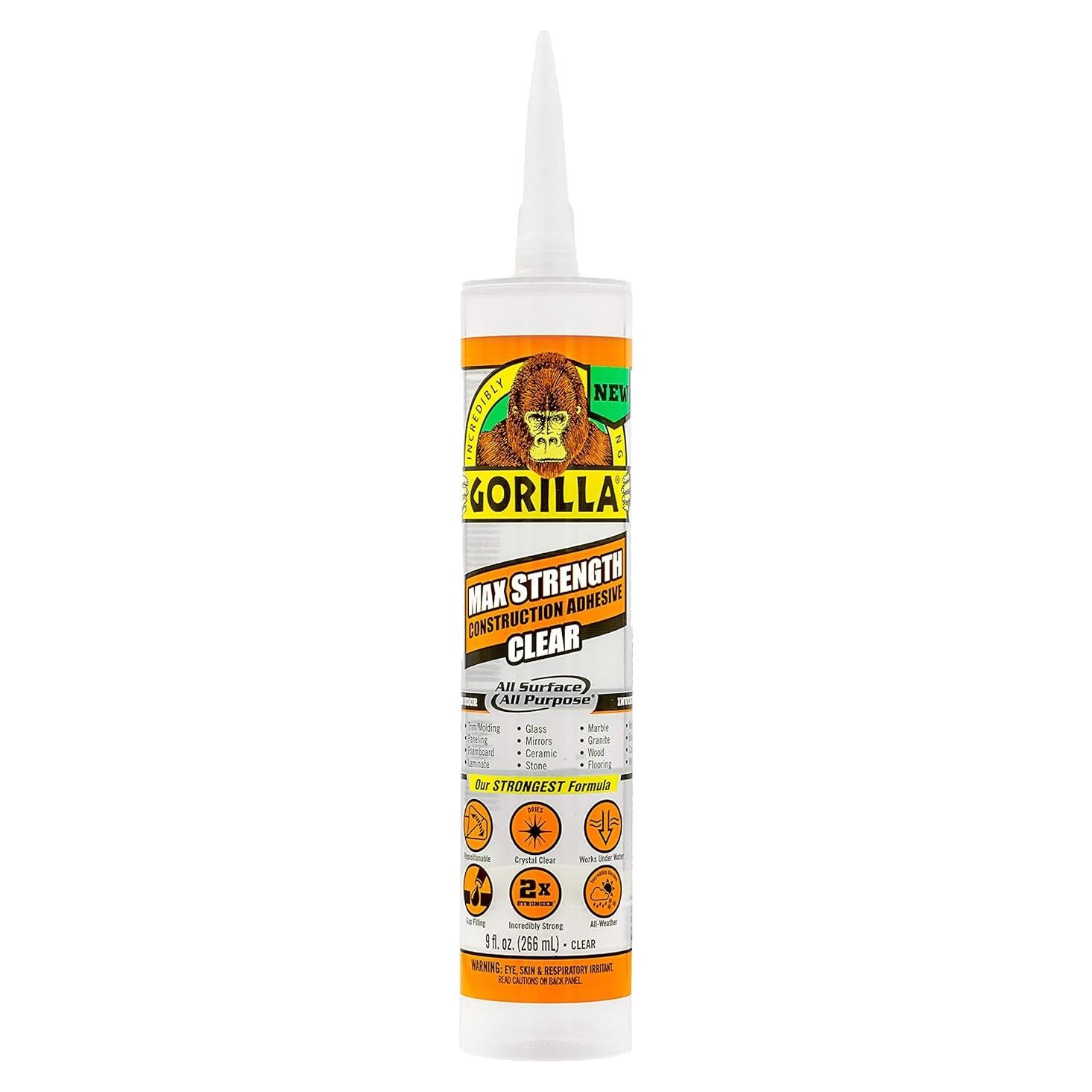 Adhesivo de Construcción Gorilla Max Strength 266ml Transparente