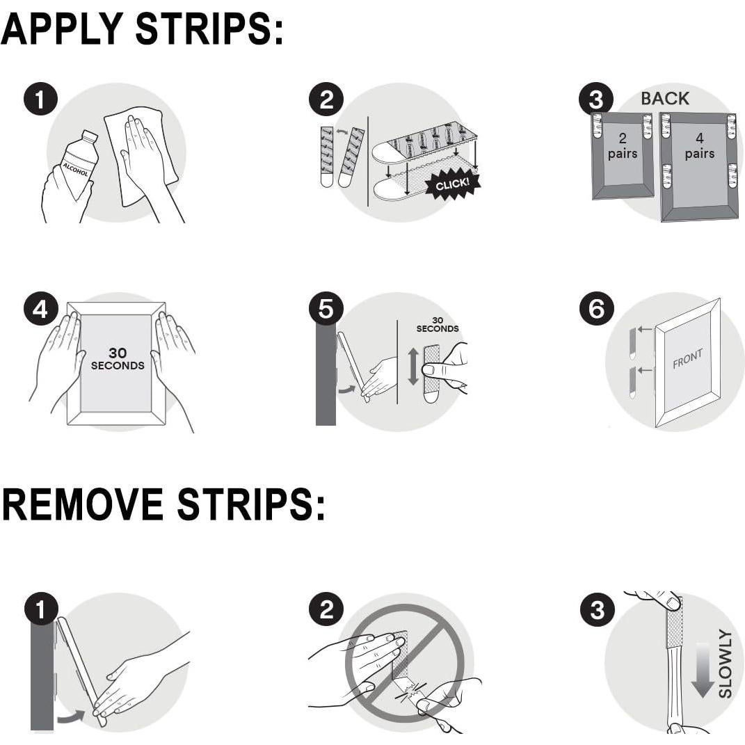 Tiras para colgar cuadros Command 3M 12 pares medianas blancas