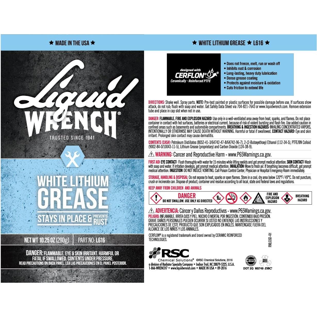 Grasa de Litio Blanca Liquid Wrench L616 - 4 Latas 290 g