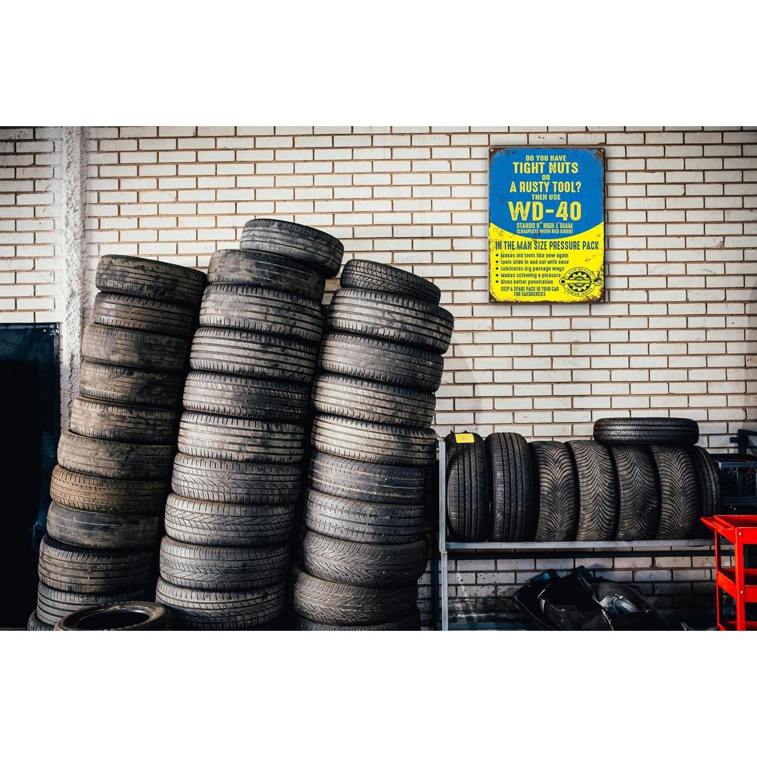 Funny Metal Signs Vintage Do You Have Tight Nuts Or A Rusty Tool? WD-40 For Man Cave Decor Vintage Garage Decor For men 8 x 12 inches