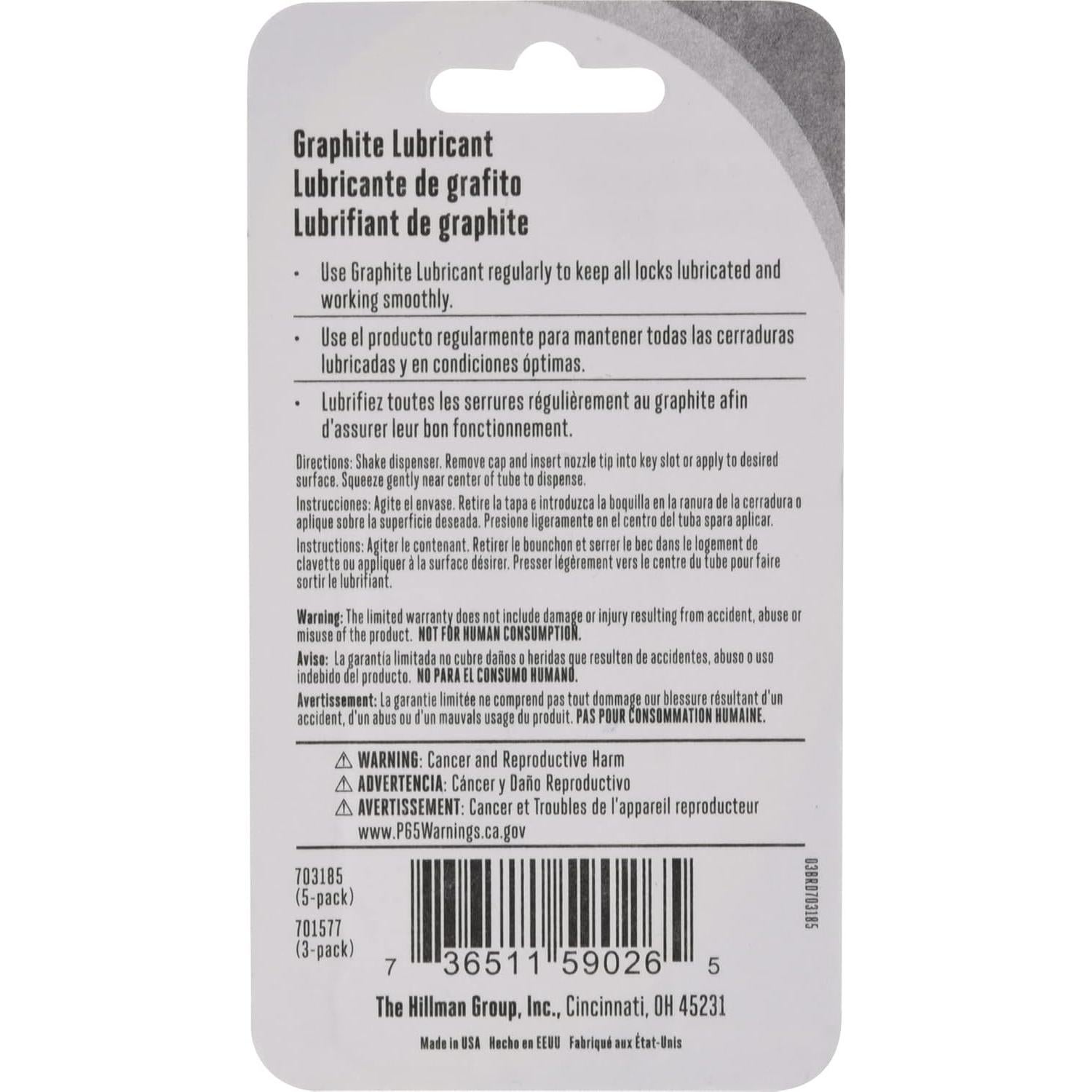 Lubricante de Llave Hillman 703185 Tubo de Grafito 3g