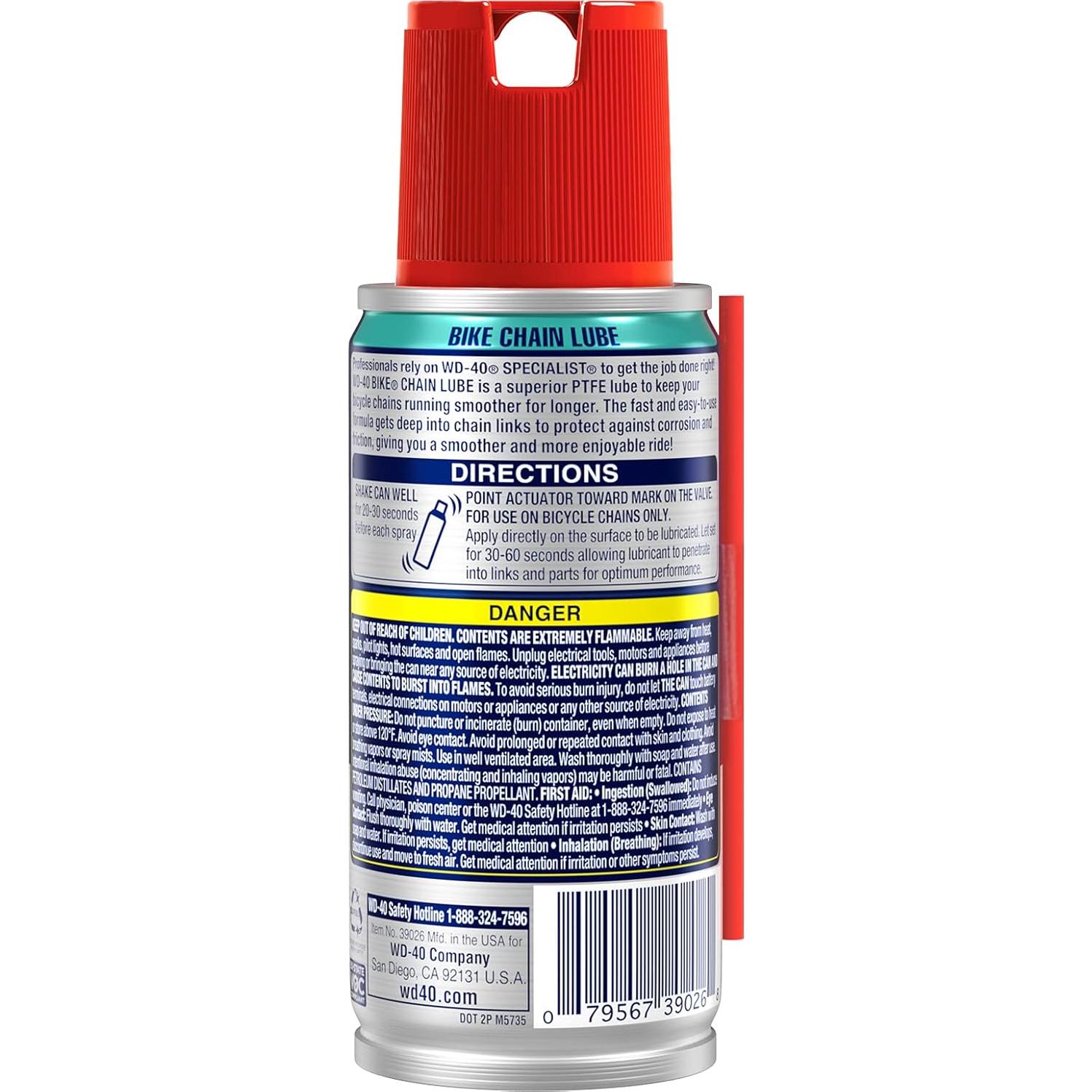 Lubricante para Cadenas de Bicicleta WD-40, 4 x 70.87 ml