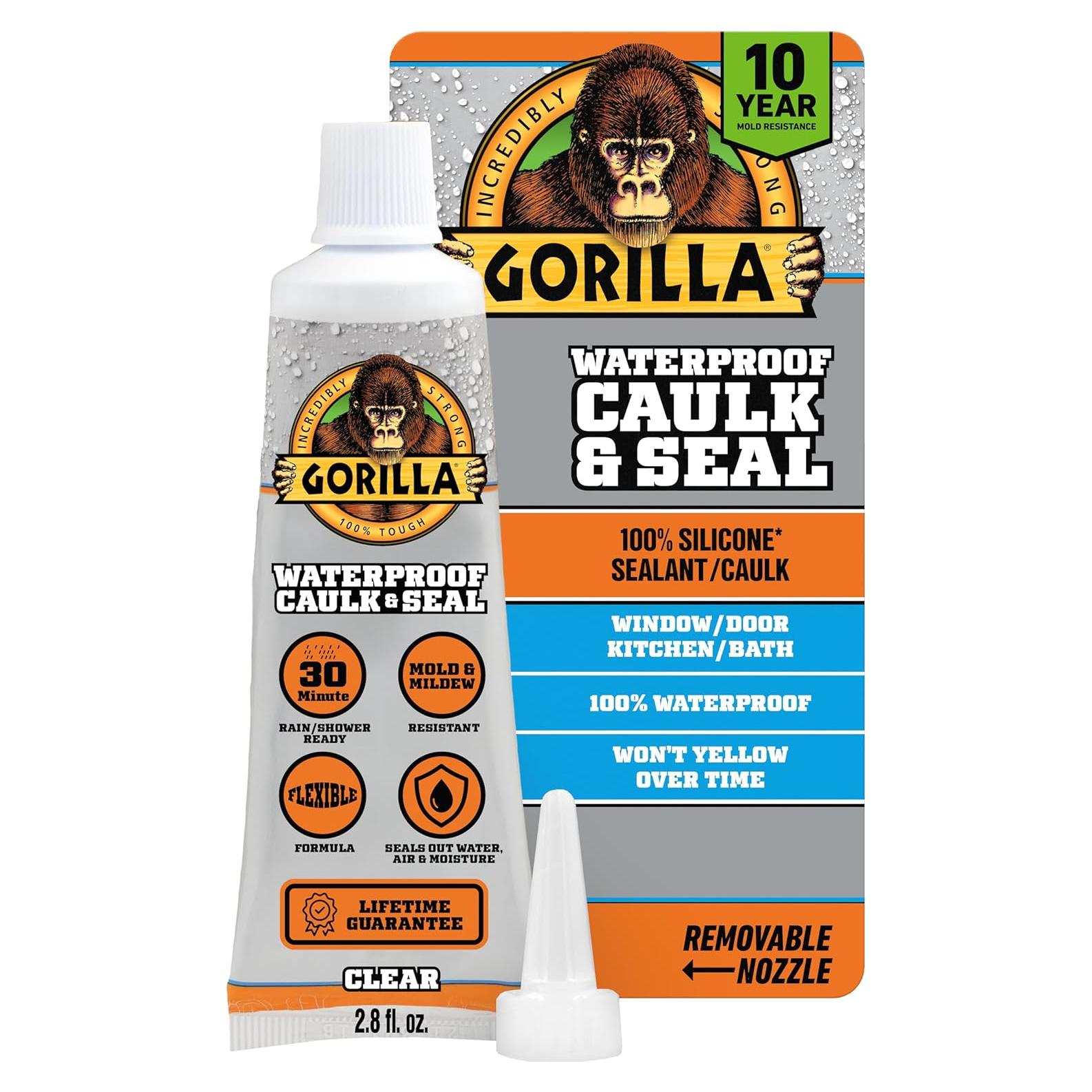 Sellador Impermeable de Silicona Gorilla 2.8oz Claro