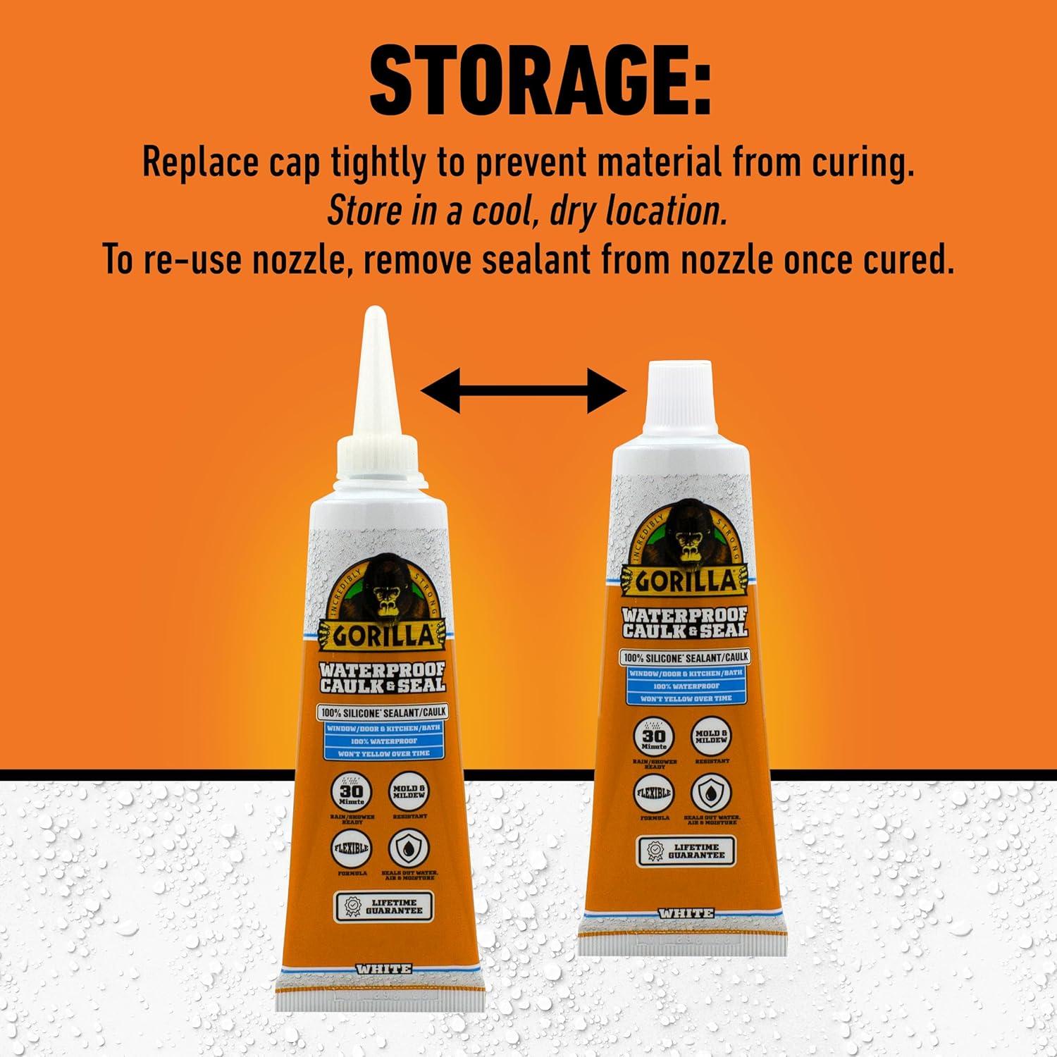 Sellador Impermeable Gorilla 100% Silicona Blanco 110g