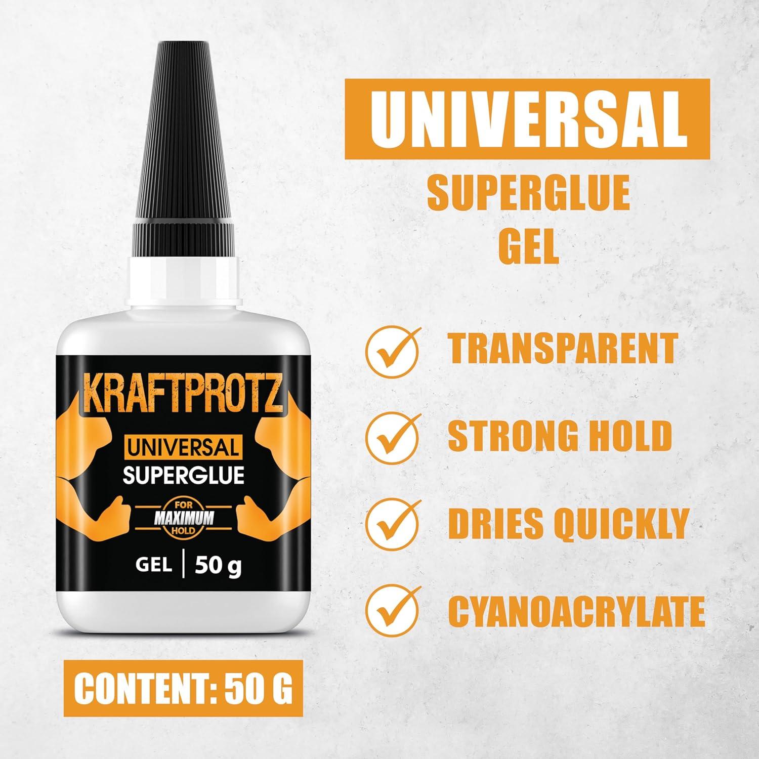 Super Glue Gel KRAFTPROTZ 49.6g Adhesivo Extra Fuerte