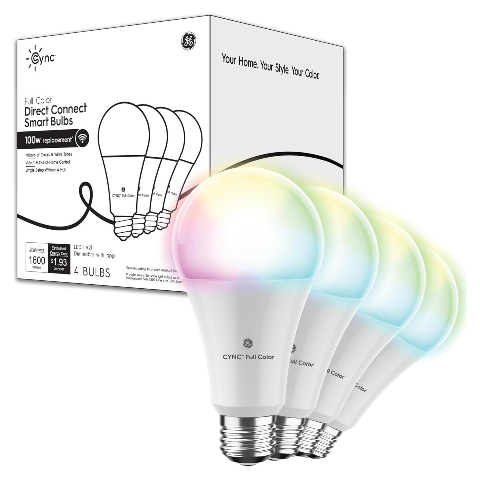 Bombillas LED Inteligentes Cync A21 16W Color Completo 4 Pack