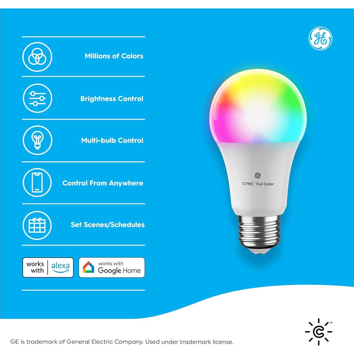 Bombillas LED Inteligentes Cync A21 16W Color Completo 4 Pack