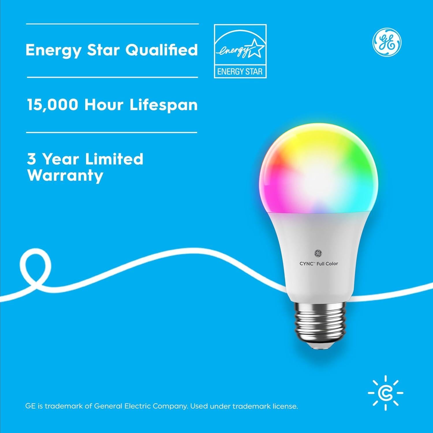 Bombillas LED Inteligentes Cync A21 16W Color Completo 4 Pack