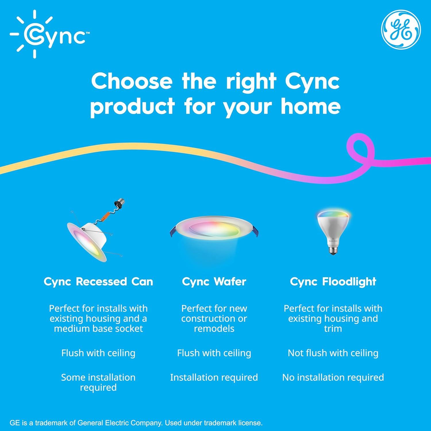 Luz LED Empotrada Inteligente Cync Reveal HD+ 6" 3 Paquete