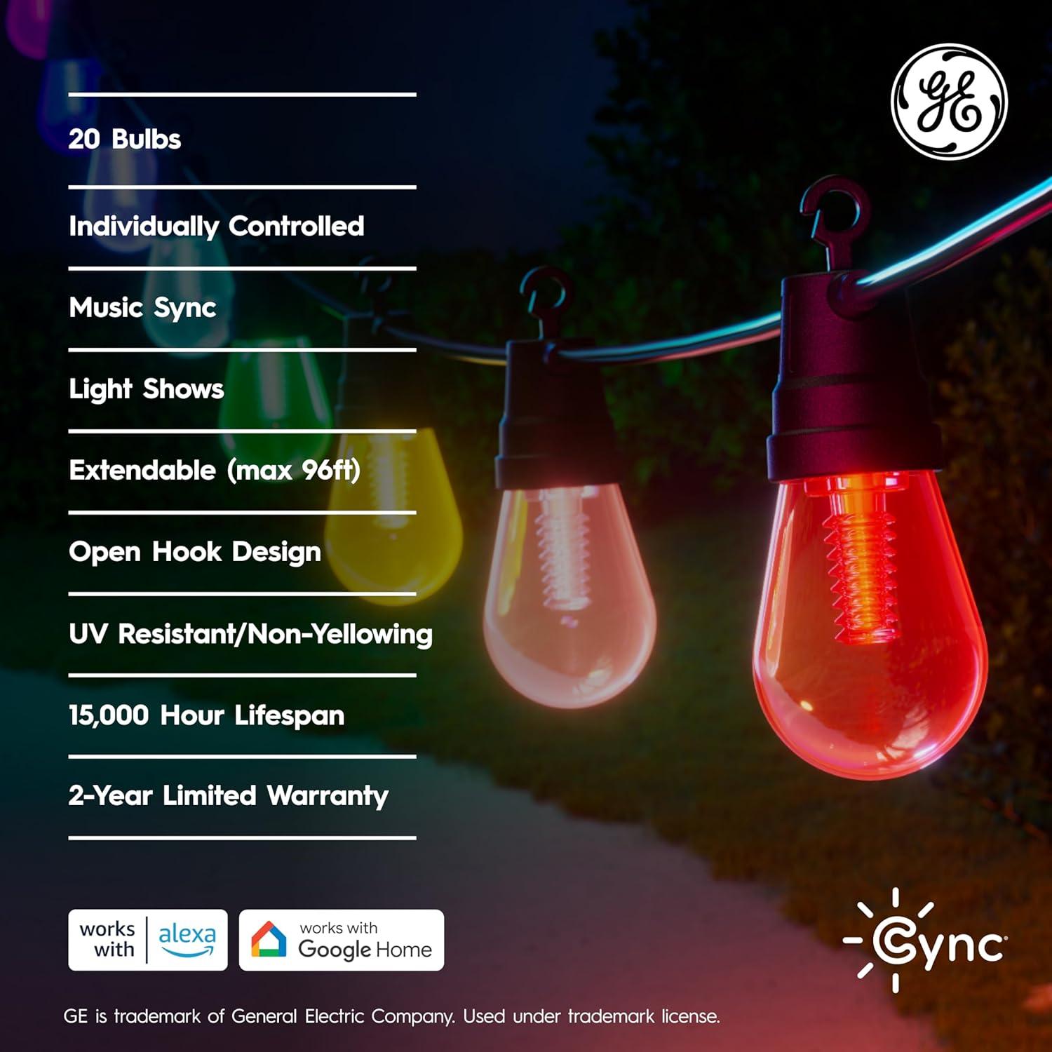 Luces de Cadena Inteligentes GE Cync 14.63m Multicolor