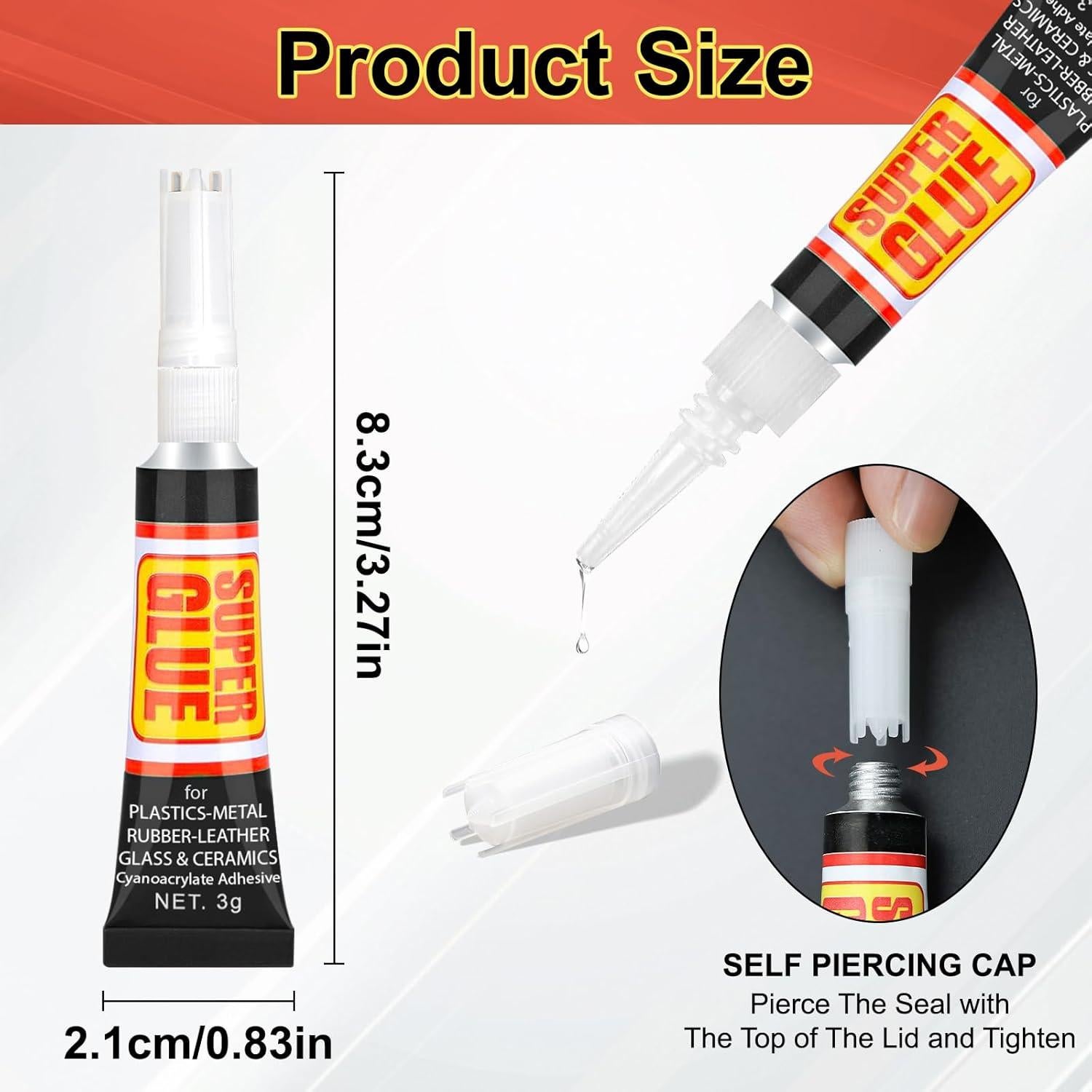 Super Pegamento Líquido Transparente WhizToys - 12 Tubos 3g