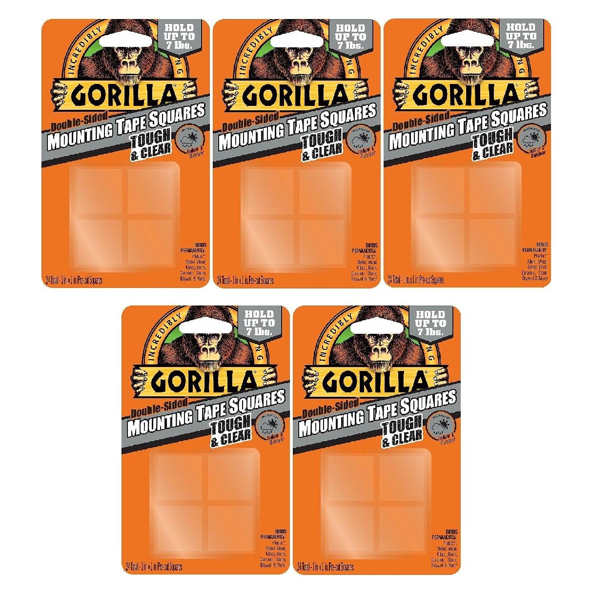 Cinta de Montaje Gorilla 6067201 Transparente 5 Cuadrados 2.54 cm