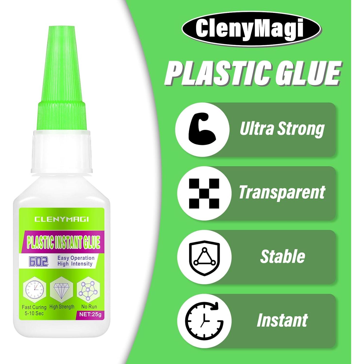 Super Pegamento Plástico ClenyMagi 25g - Secado Rápido, Impermeable