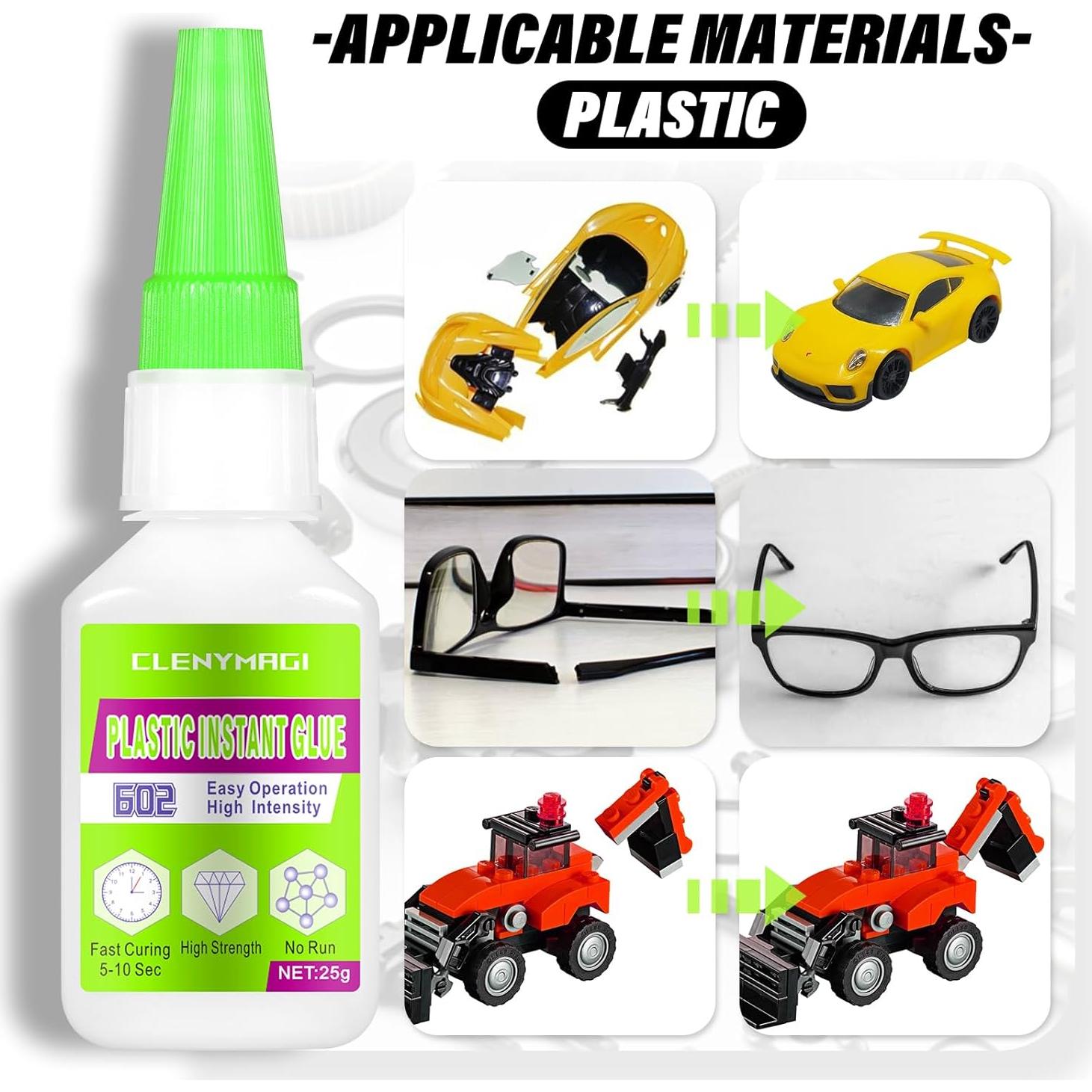 Super Pegamento Plástico ClenyMagi 25g - Secado Rápido, Impermeable