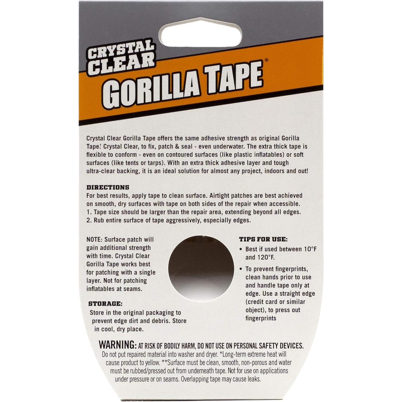 Cinta de Ducto Transparente Gorilla 4.8 cm x 8.2 m - Paquete de 4