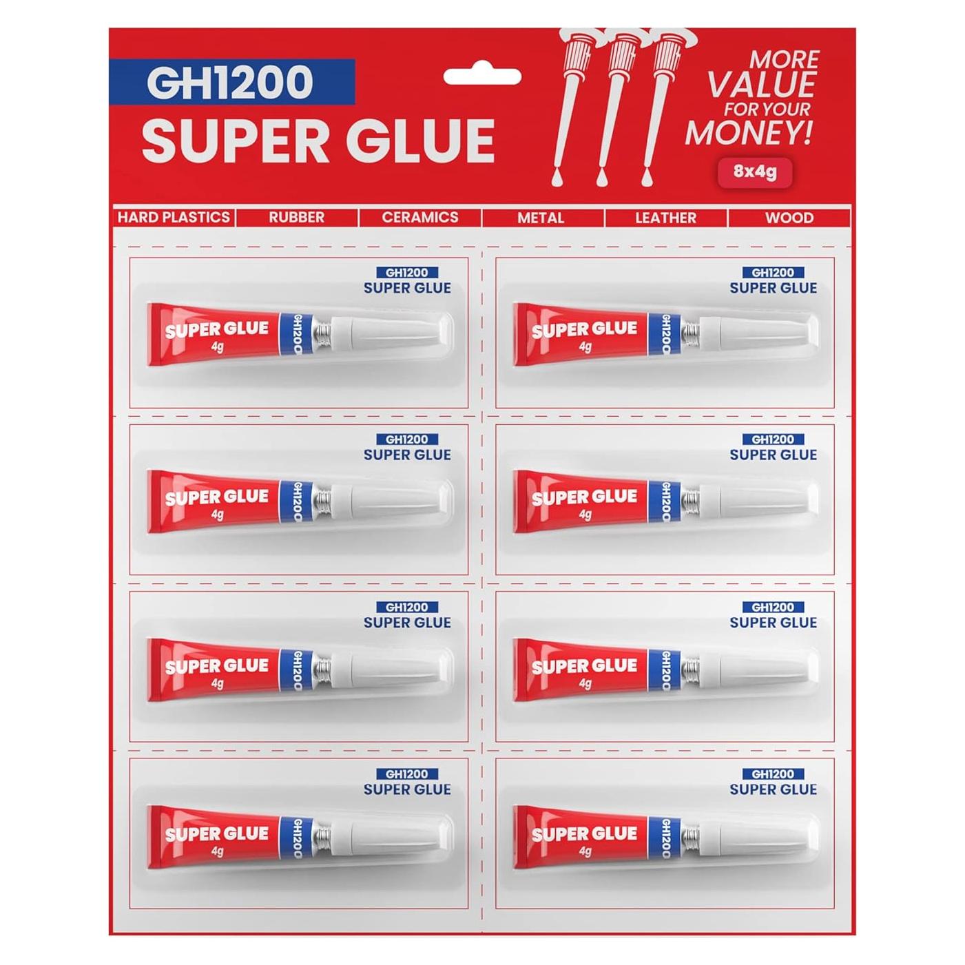 Super Pegamento Todo Propósito GH1200 4g x 8 Tubos Rápido