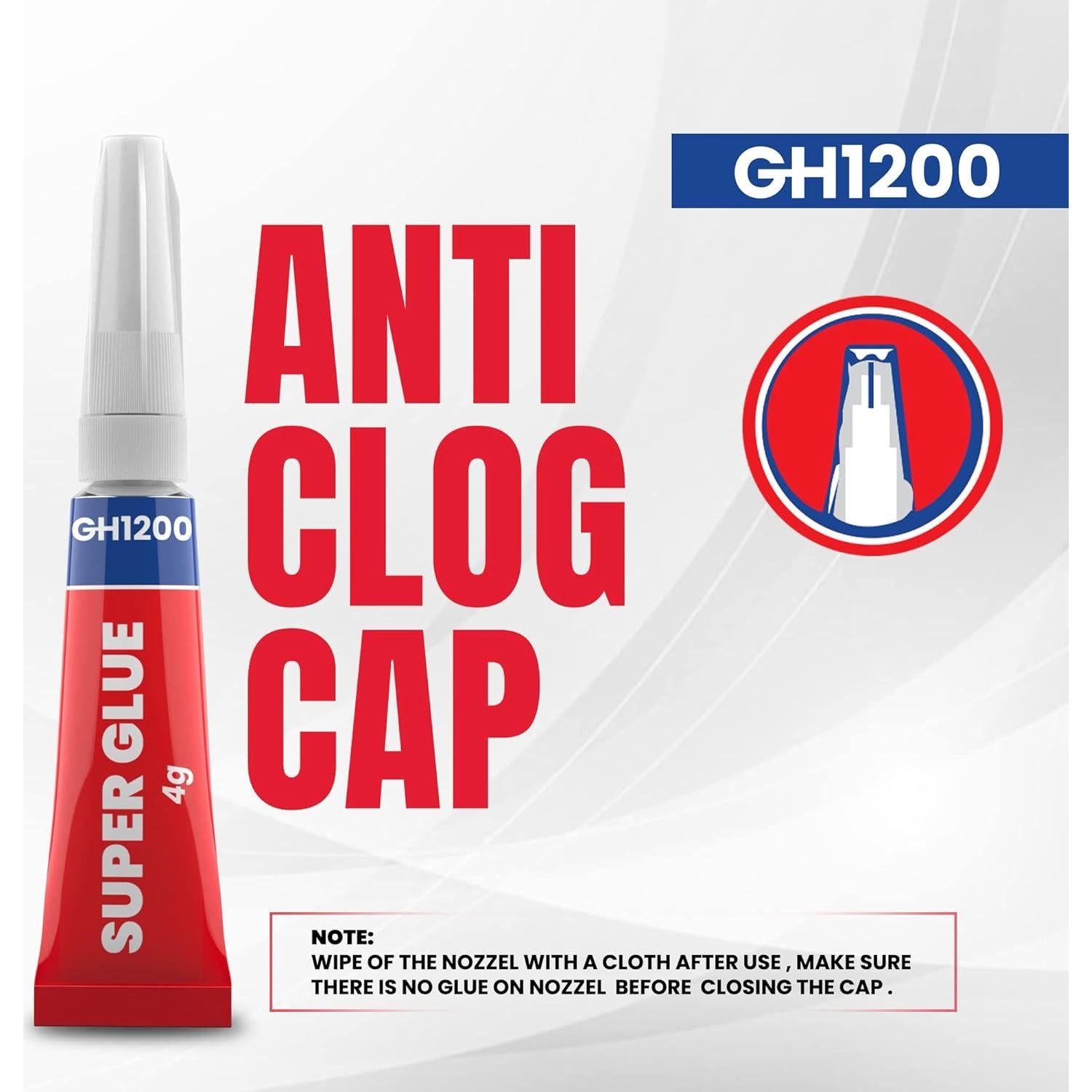 Super Pegamento Todo Propósito GH1200 4g x 8 Tubos Rápido