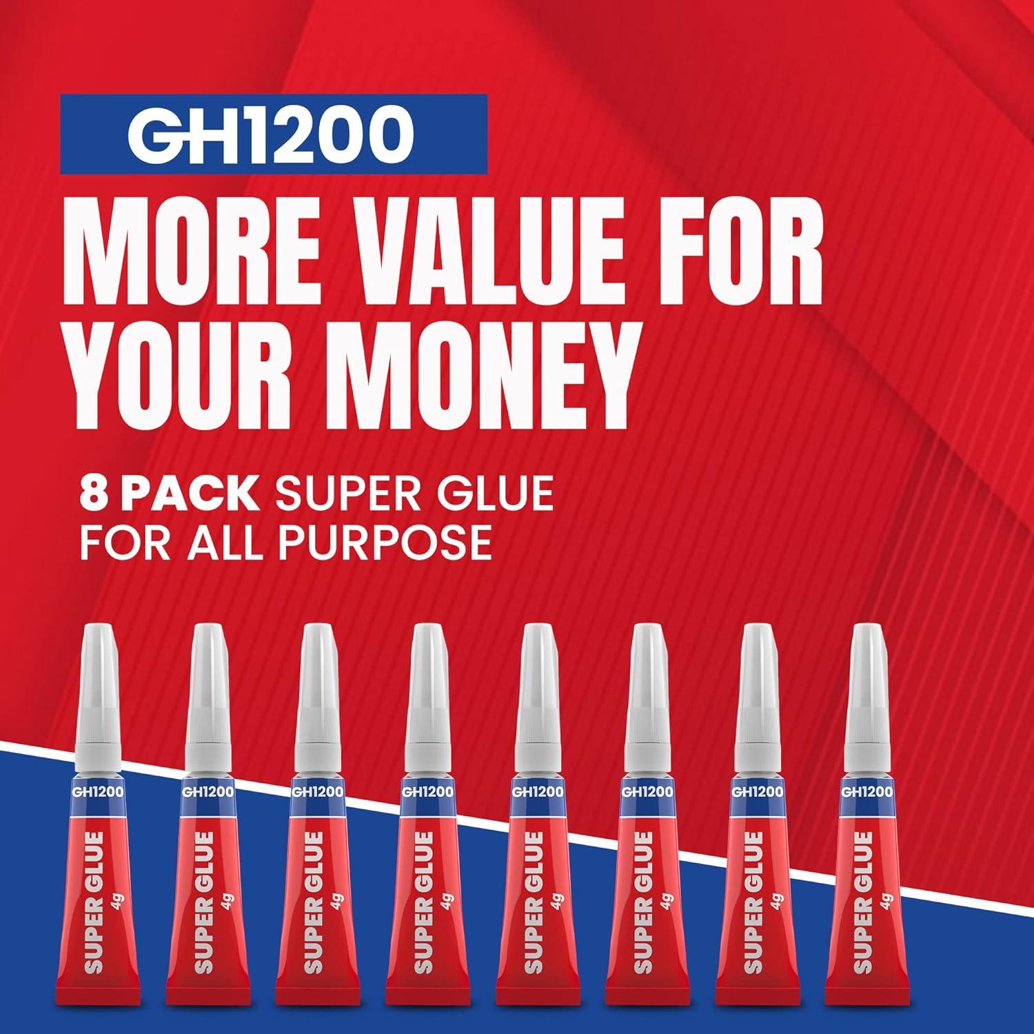 Super Pegamento Todo Propósito GH1200 4g x 8 Tubos Rápido