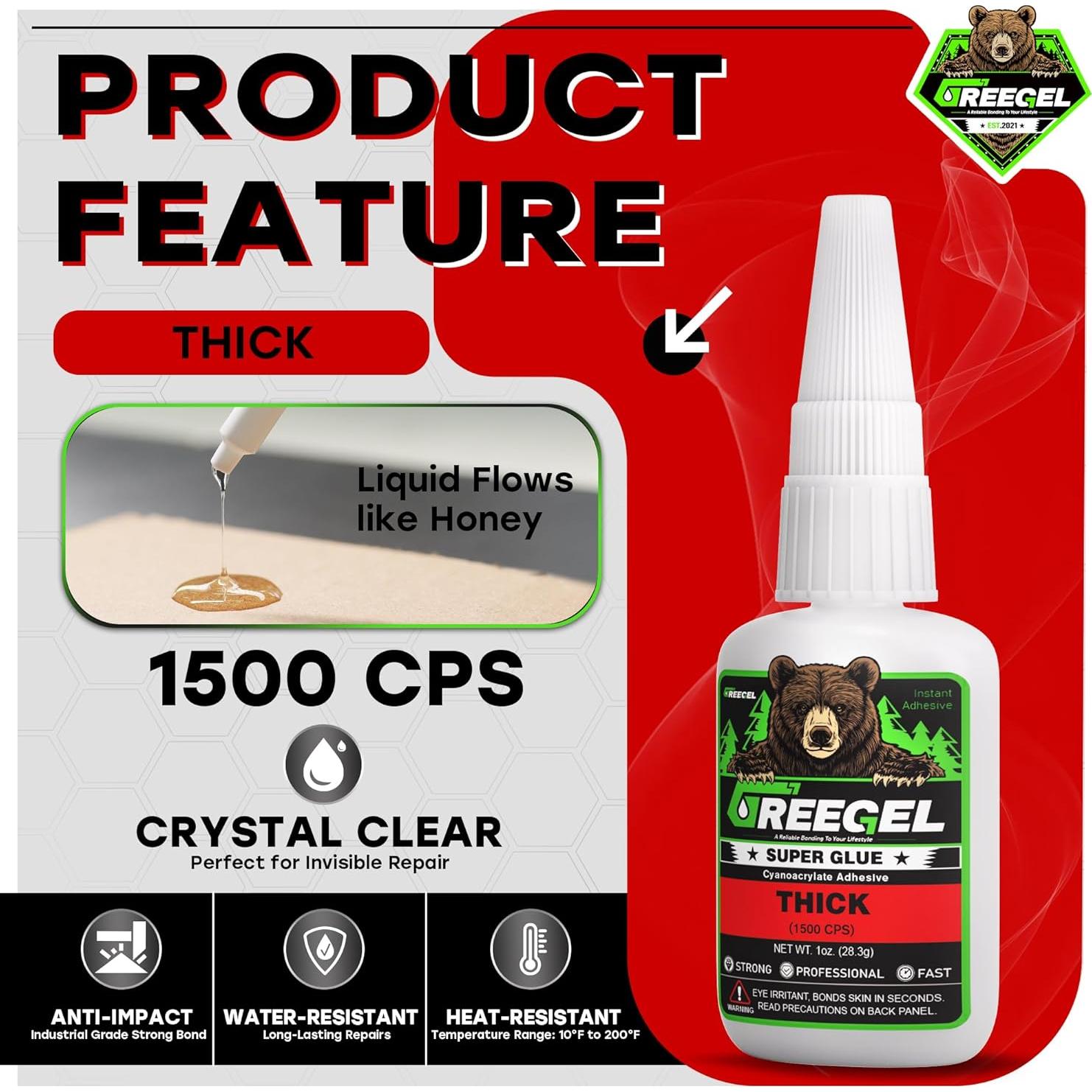 Pegamento Super Espeso GREEGEL 28.35 g Cianoacrilato CA