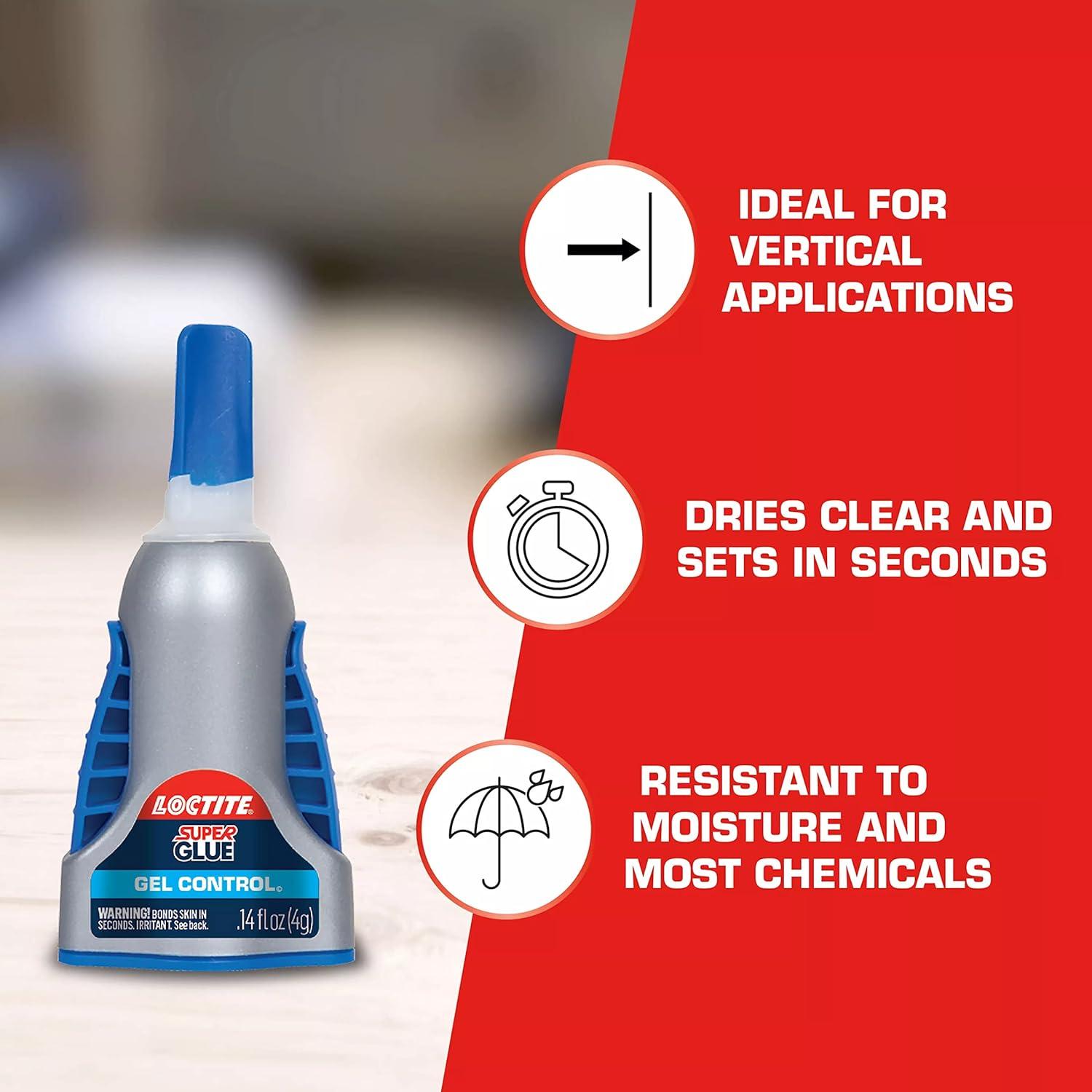 Loctite Super Glue Gel Control 4.14 ml - Pegamento Transparente para Madera, Metal y Manualidades