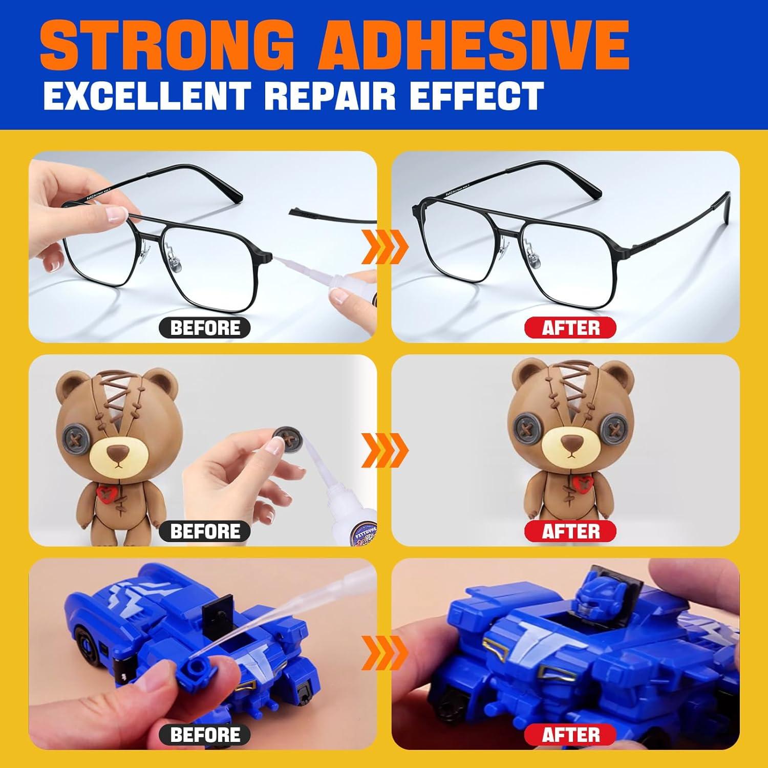 Super Pegamento Plástico 30g FITTDYHE, Adhesivo Rápido y Resistente