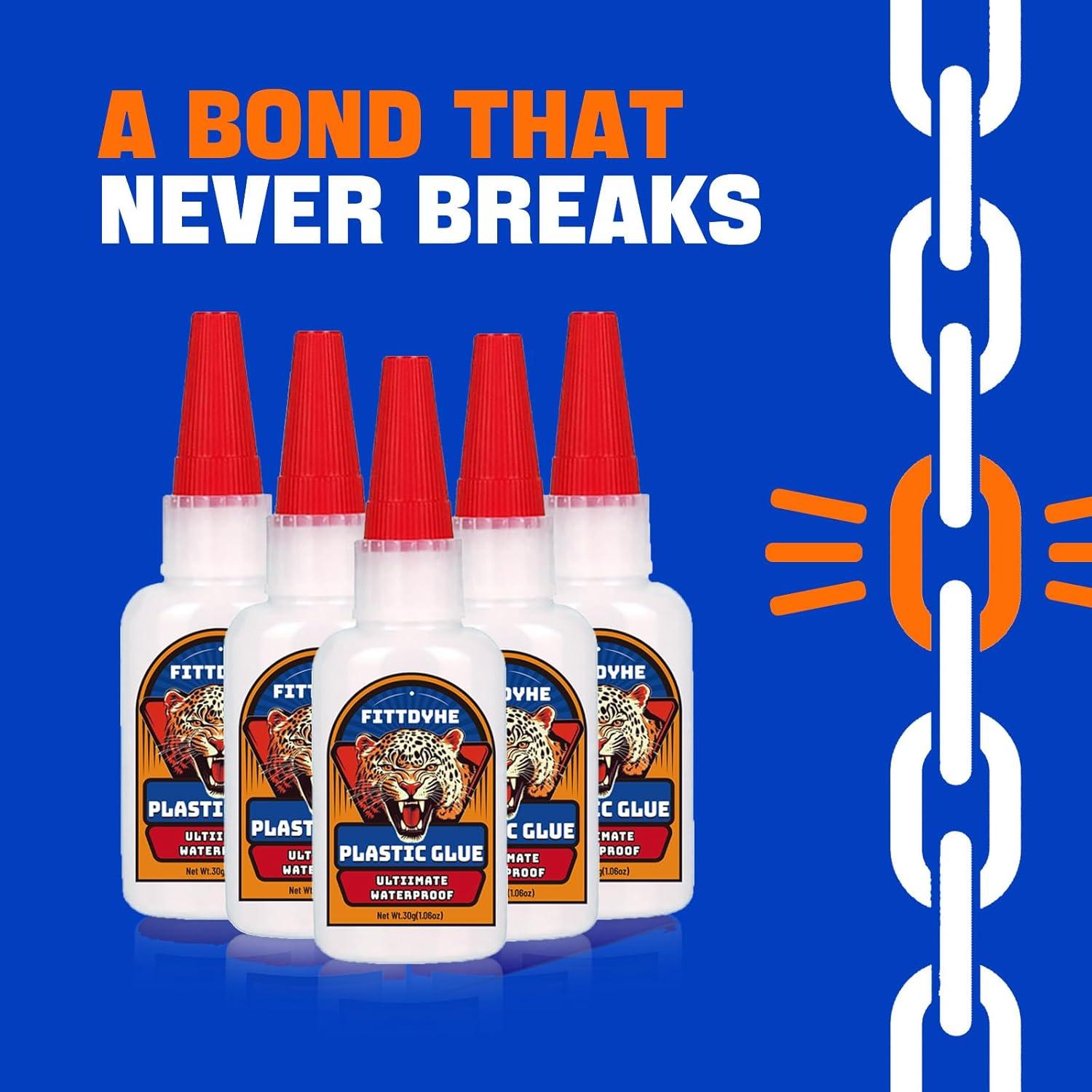 Super Pegamento Plástico 30g FITTDYHE, Adhesivo Rápido y Resistente