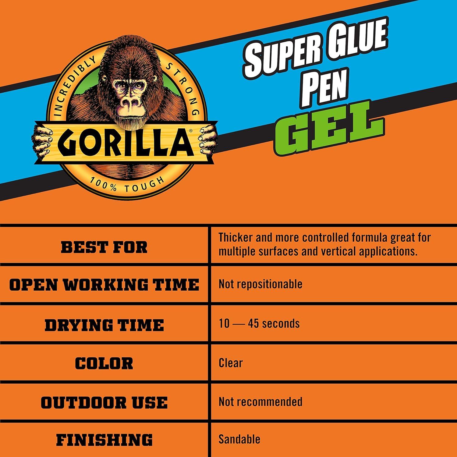 Bolígrafo de Gel Gorilla Super Glue 5.5g - Paquete de 2