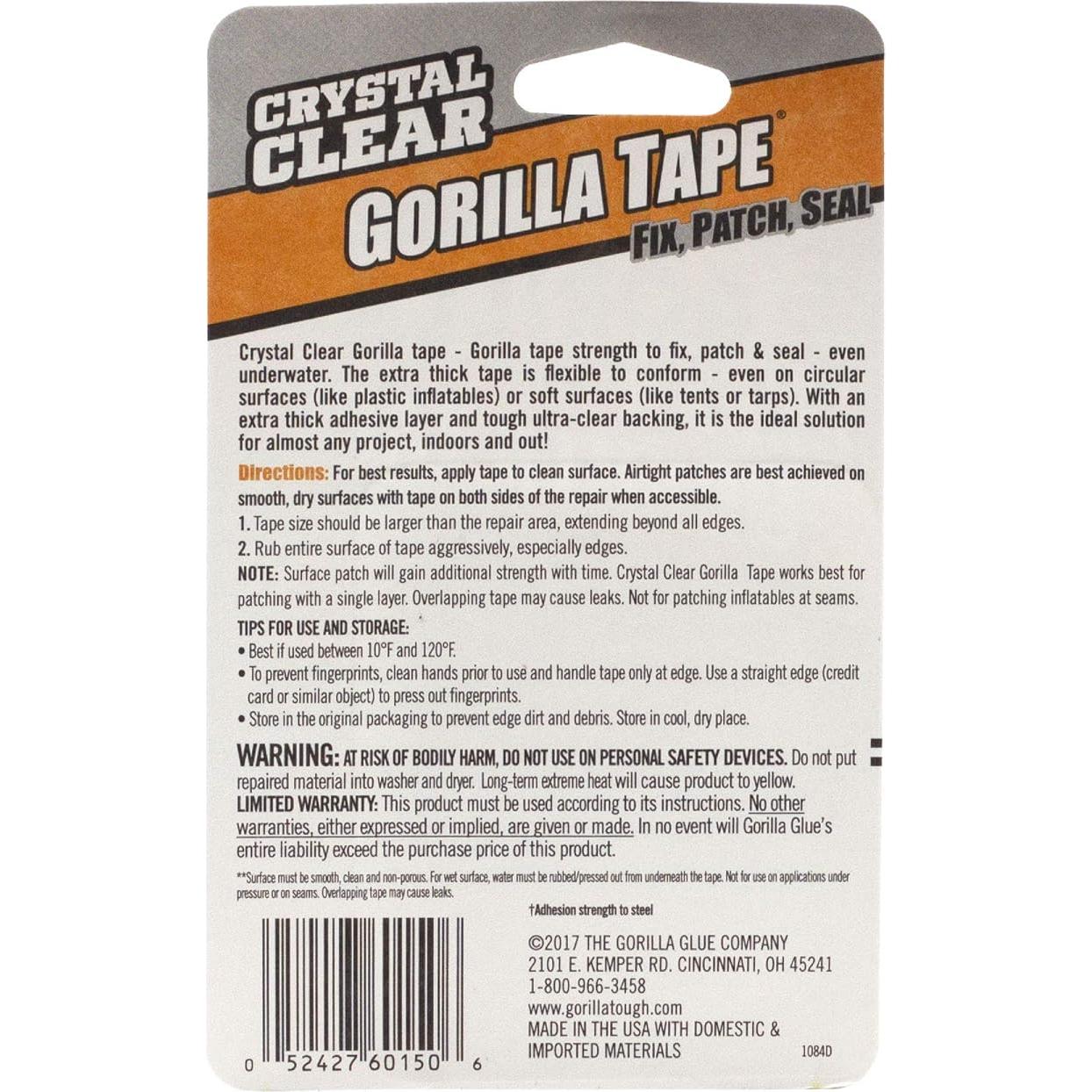 Cinta de Ducto Transparente Gorilla Crystal Clear 4.8 cm x 4.57 m