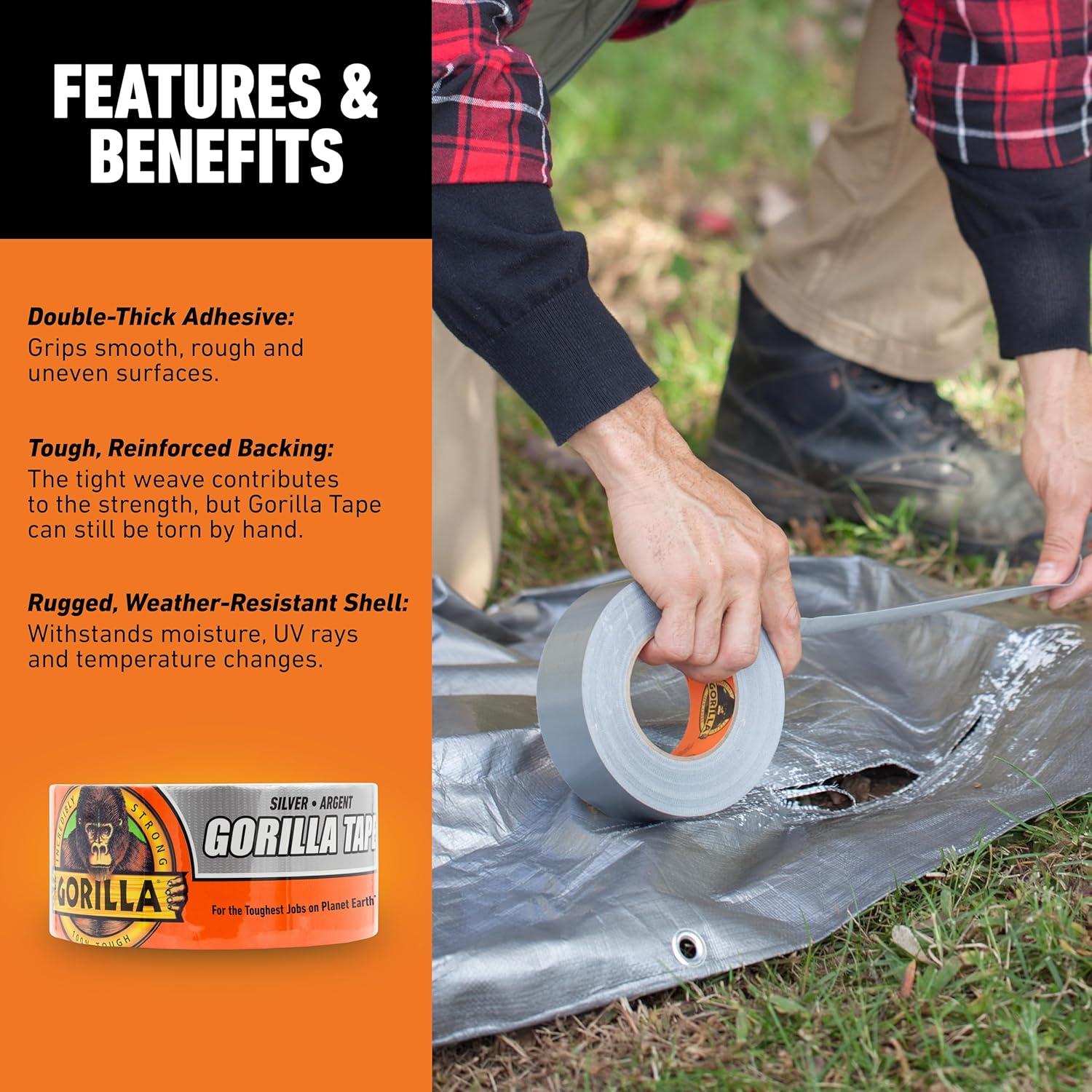 Cinta Adhesiva Gorilla 48 mm x 27.4 m Resistente a la Intemperie