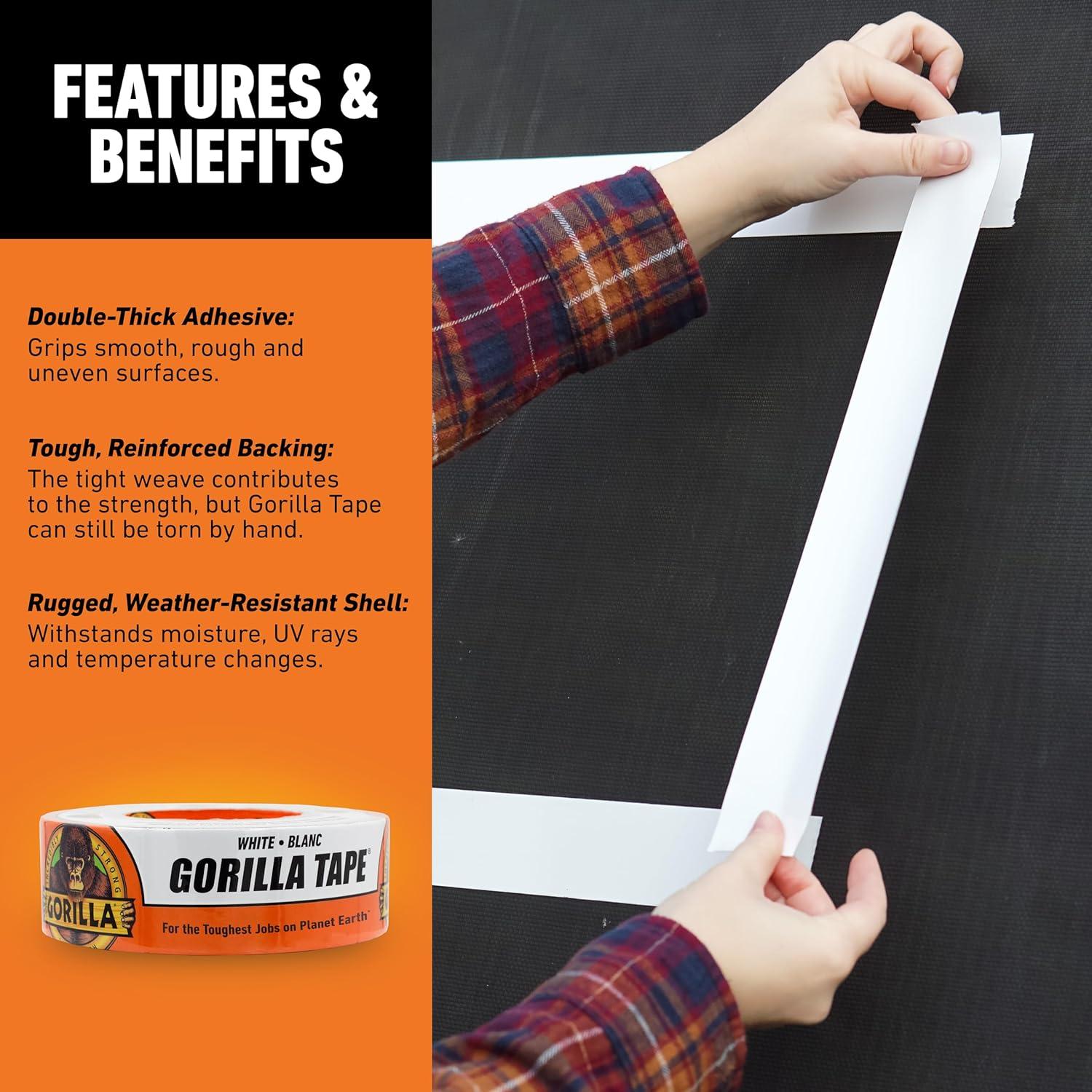 Cinta Ducto Blanca Gorilla 4.78 cm x 27.43 m Paquete de 2